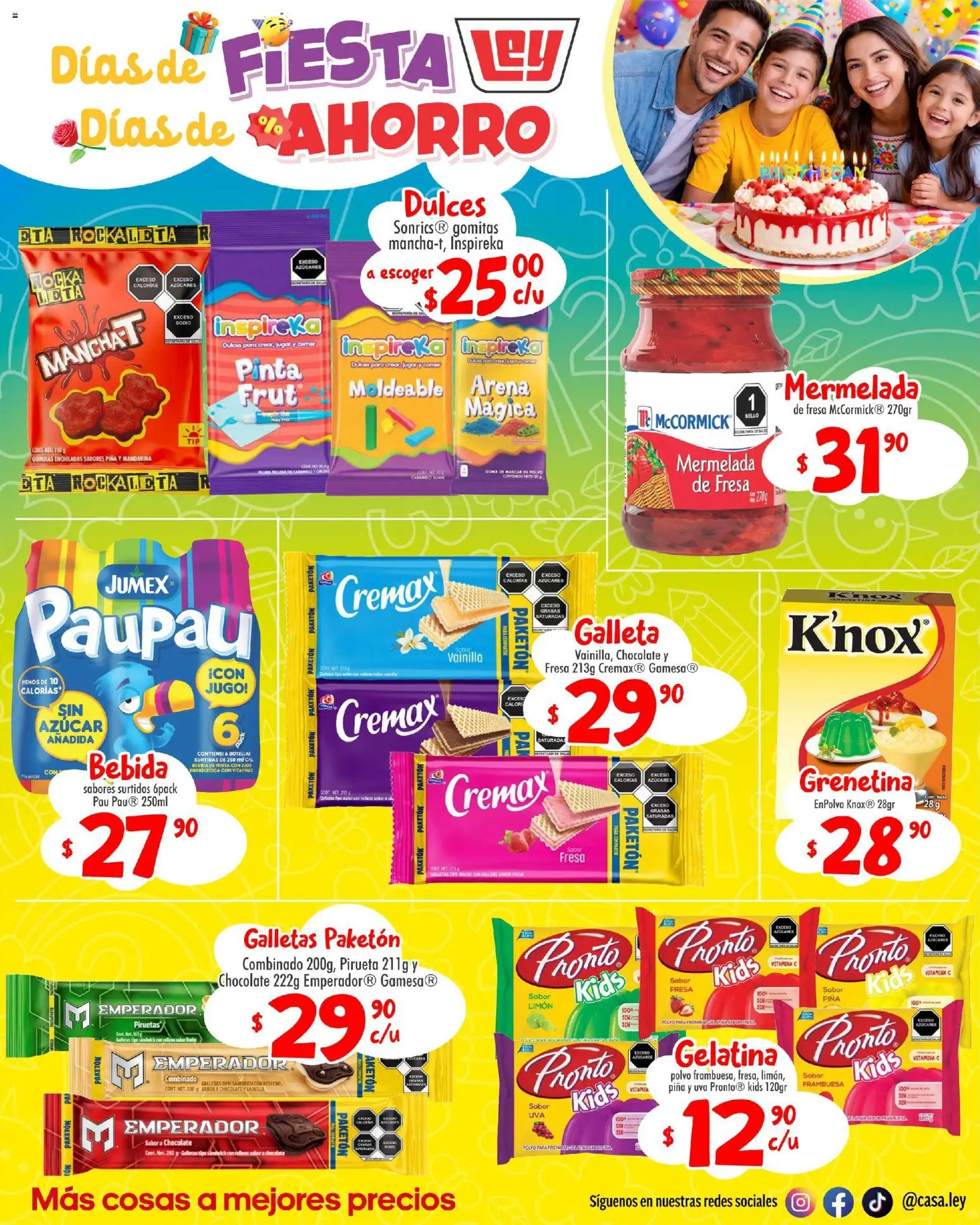 Nuevas ofertas de Casa Ley válidas en toda la República Mexicana desde el 18.04.2026. ¡Encuentra las mejores ofertas en  Casa Ley folleto Interior suple Día del Niño! | Página: 4 | Productos: Fresa, Limón, Uva, Galletas