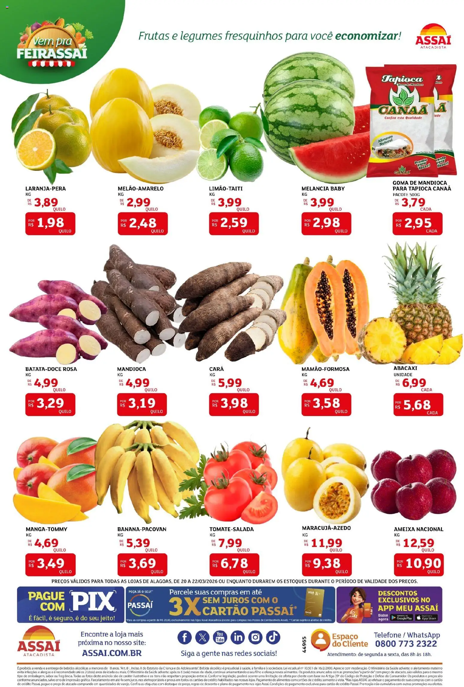 Assaí Atacadista Folheto - válido de 20.03.2026 | Página: 3 | Produtos: Tapioca, Base, Bebida, Ameixa