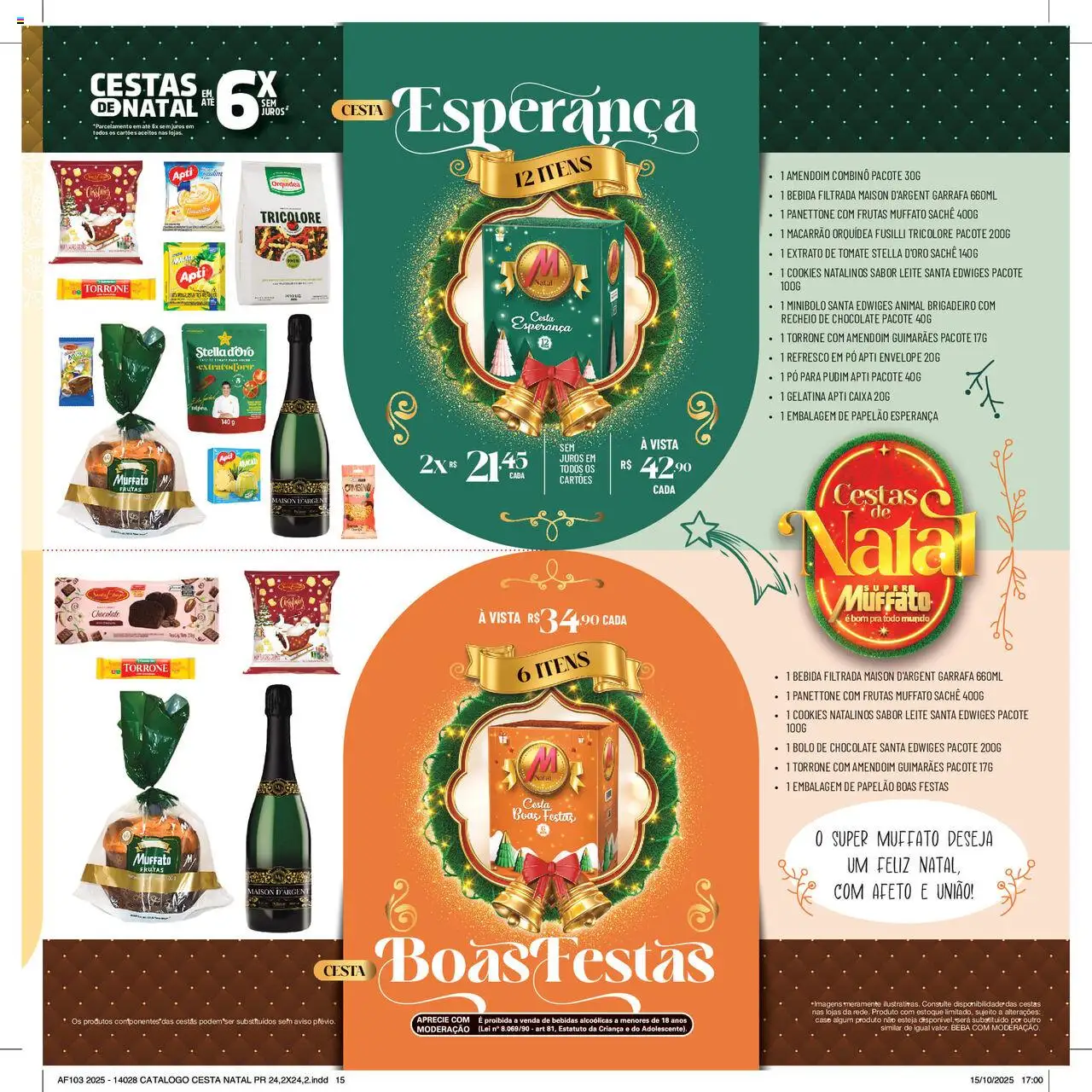 Super Muffato Folheto - válido de 13.10.2025 | Página: 15 | Produtos: Amendoim, Macarrão, Bolo, Bebida
