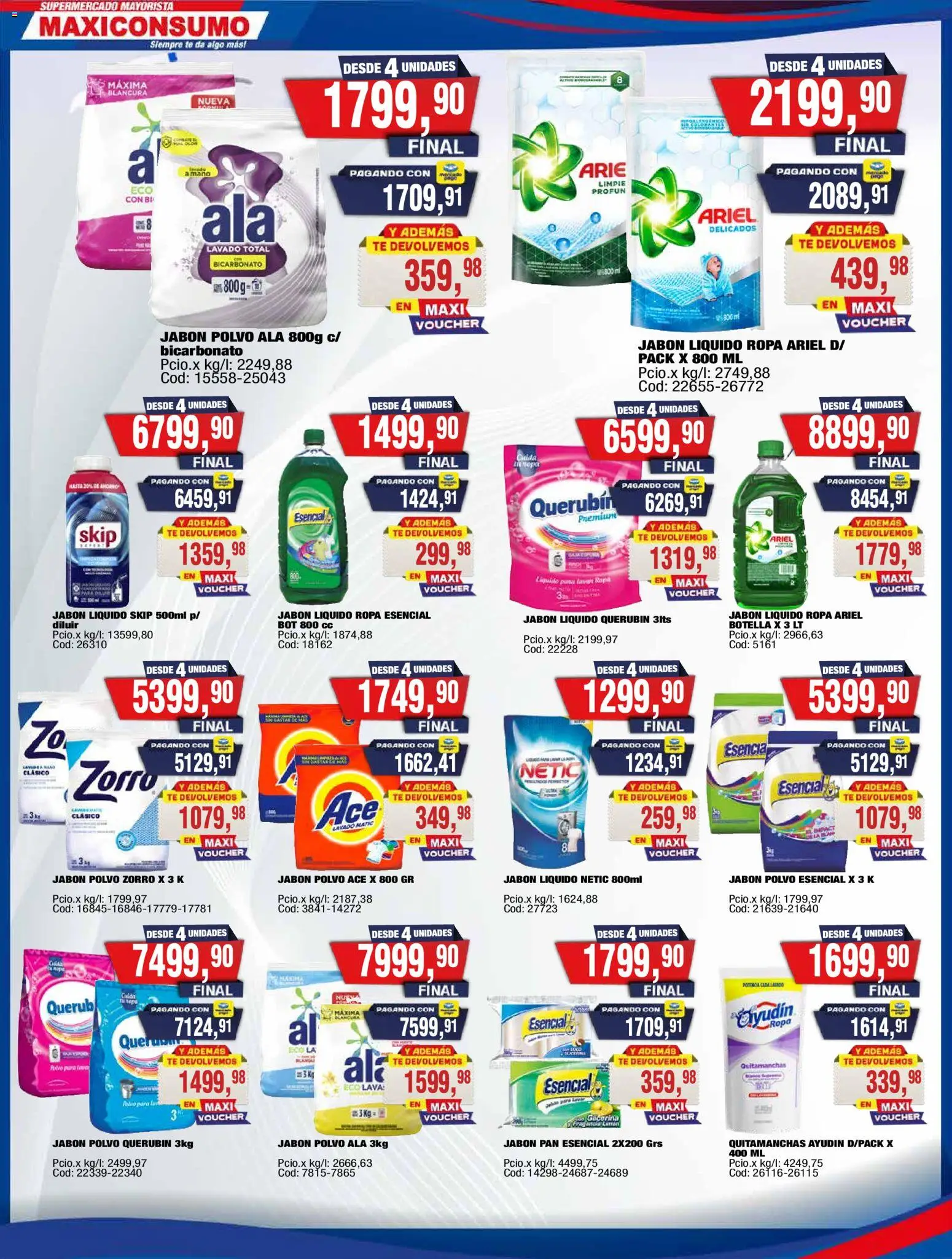 Maxiconsumo ofertas │ válido desde el 13.04.2026 | Página: 20 | Productos: Jabón líquido, Jabón, Ropa, Pan