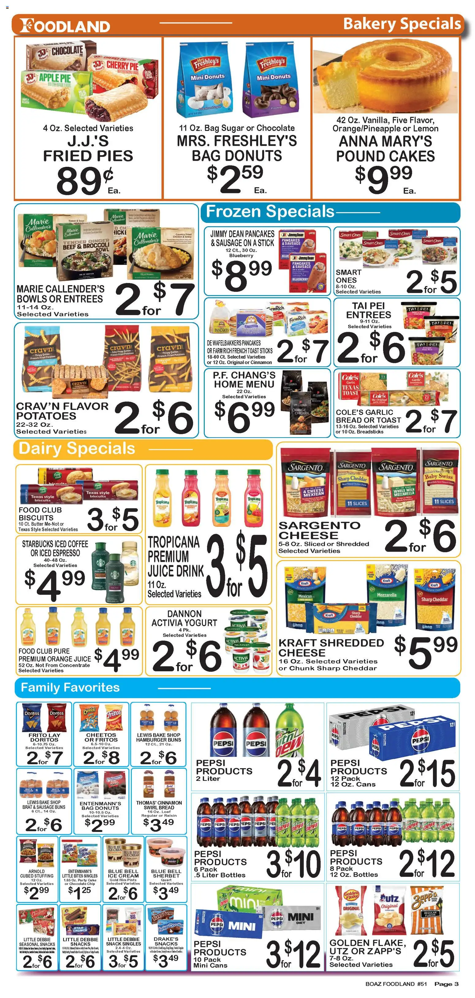 Foodland Weekly Ad - valid from 04.11.2025 | Page: 3 | Products: Cheese, Beef, Ice cream, Sausage