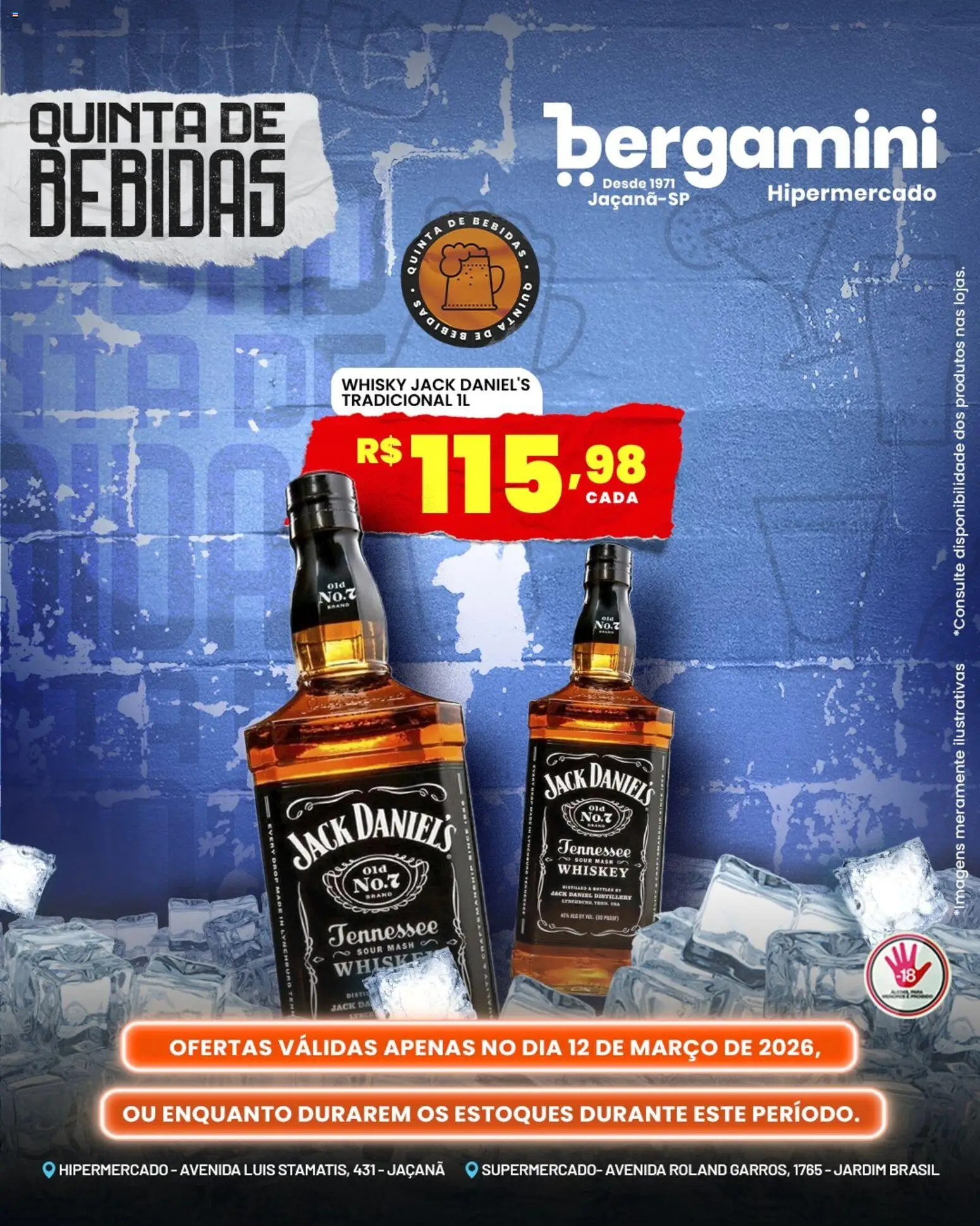 Supermercado Bergamini Folheto - válido de 12.03.2026 | Página: 9 | Produtos: Whisky, Bebida