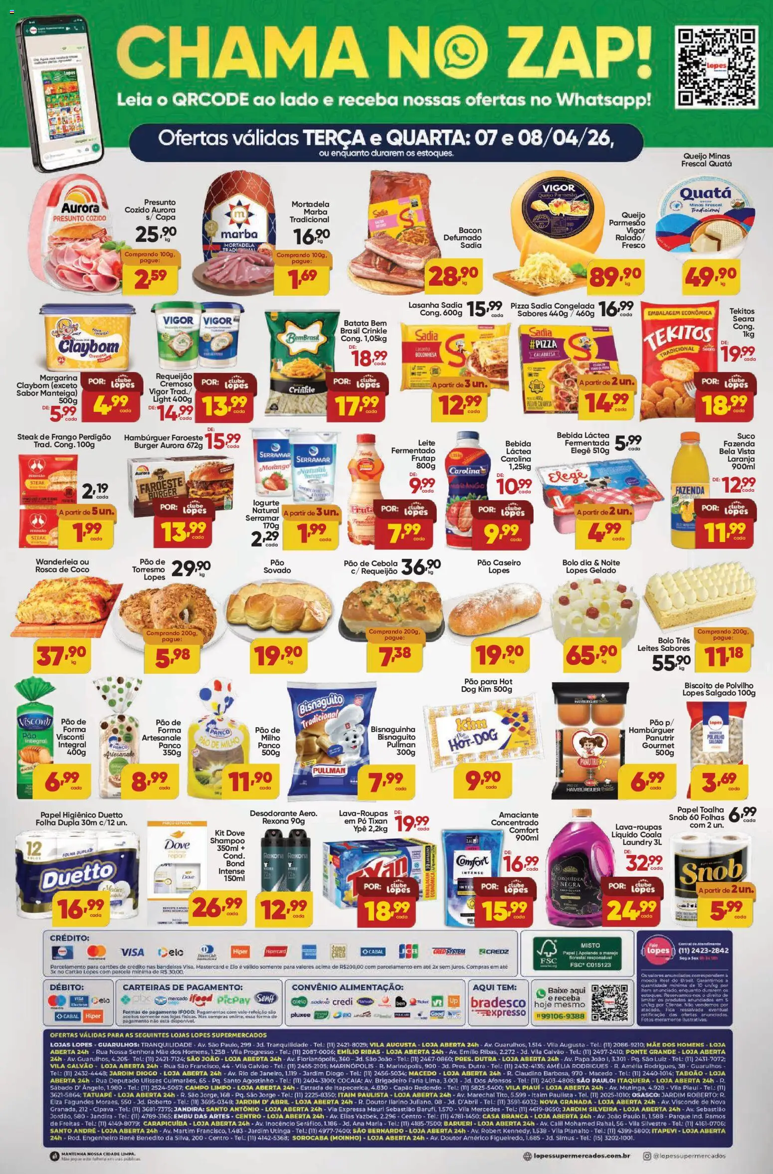 Lopes Supermercados Folheto - válido de 07.04.2026 | Página: 2 | Produtos: Queijo, Pão, Suco, Bebida