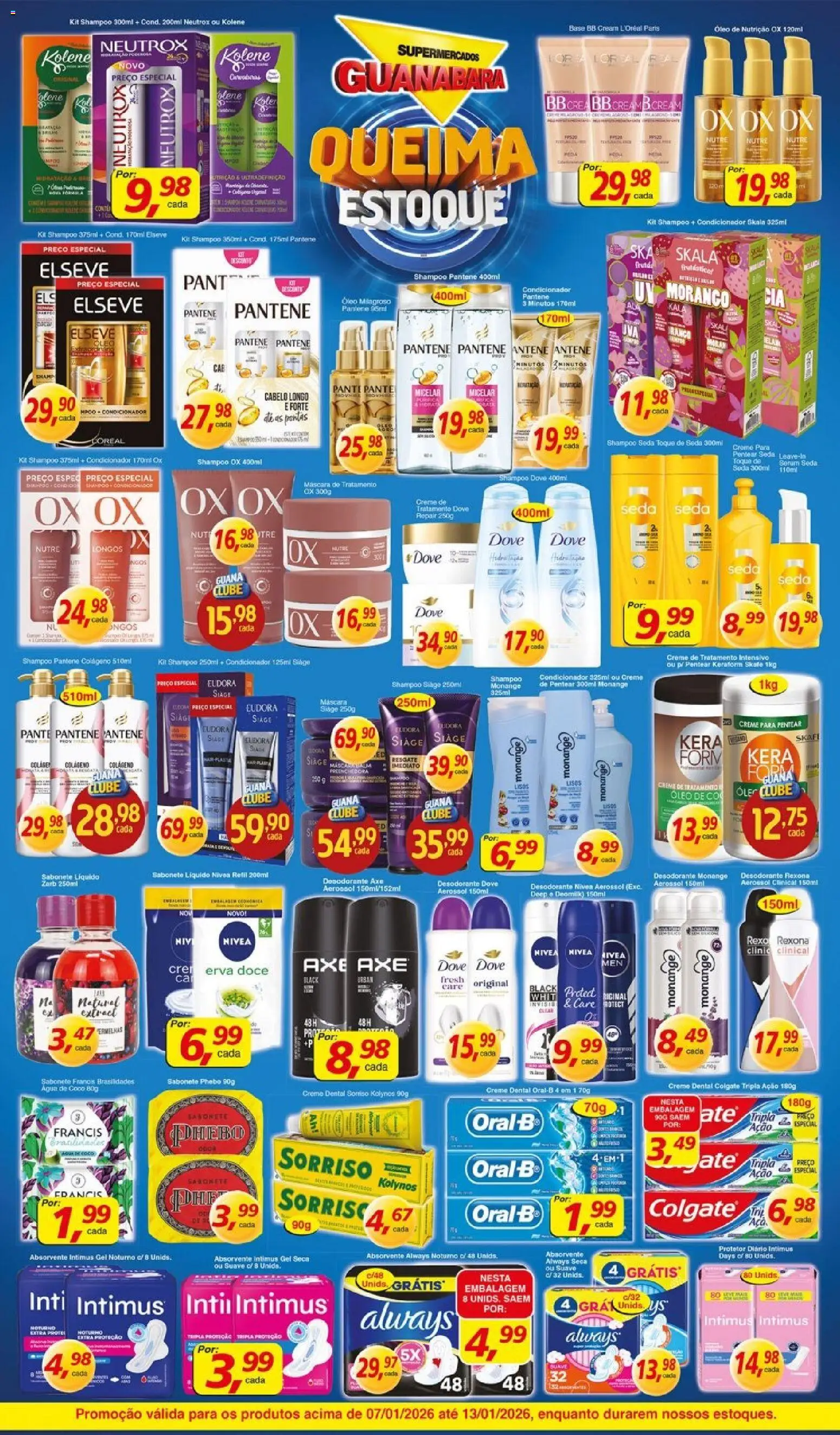 Supermercados Guanabara Folheto - válido de 07.01.2026 | Página: 7 | Produtos: Condicionador, Água de coco, Base, Creme para pentear