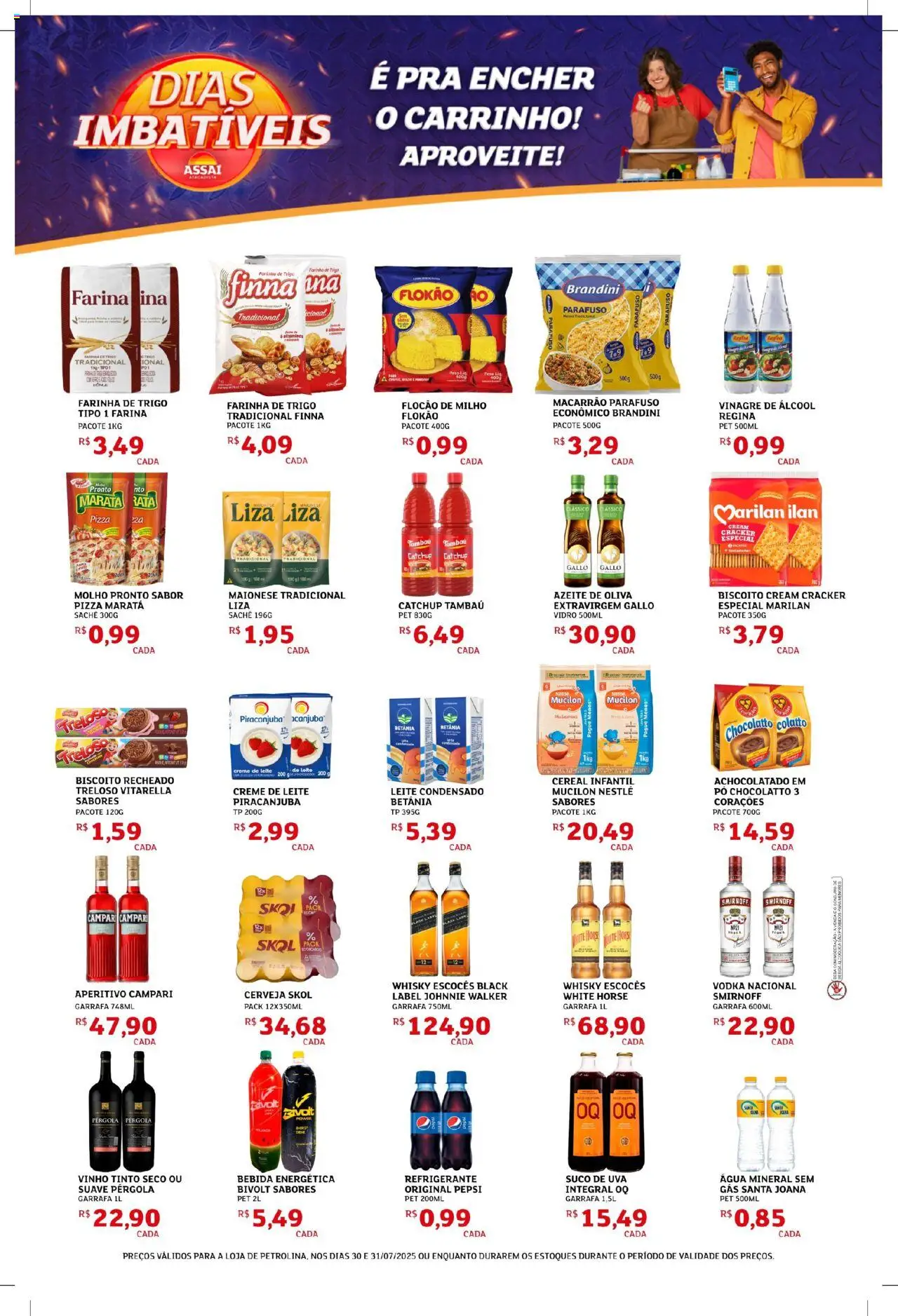Assaí Atacadista Folheto - válido de 30.07.2025 | Página: 2 | Produtos: Achocolatado, Bebida, Creme de leite, Campari