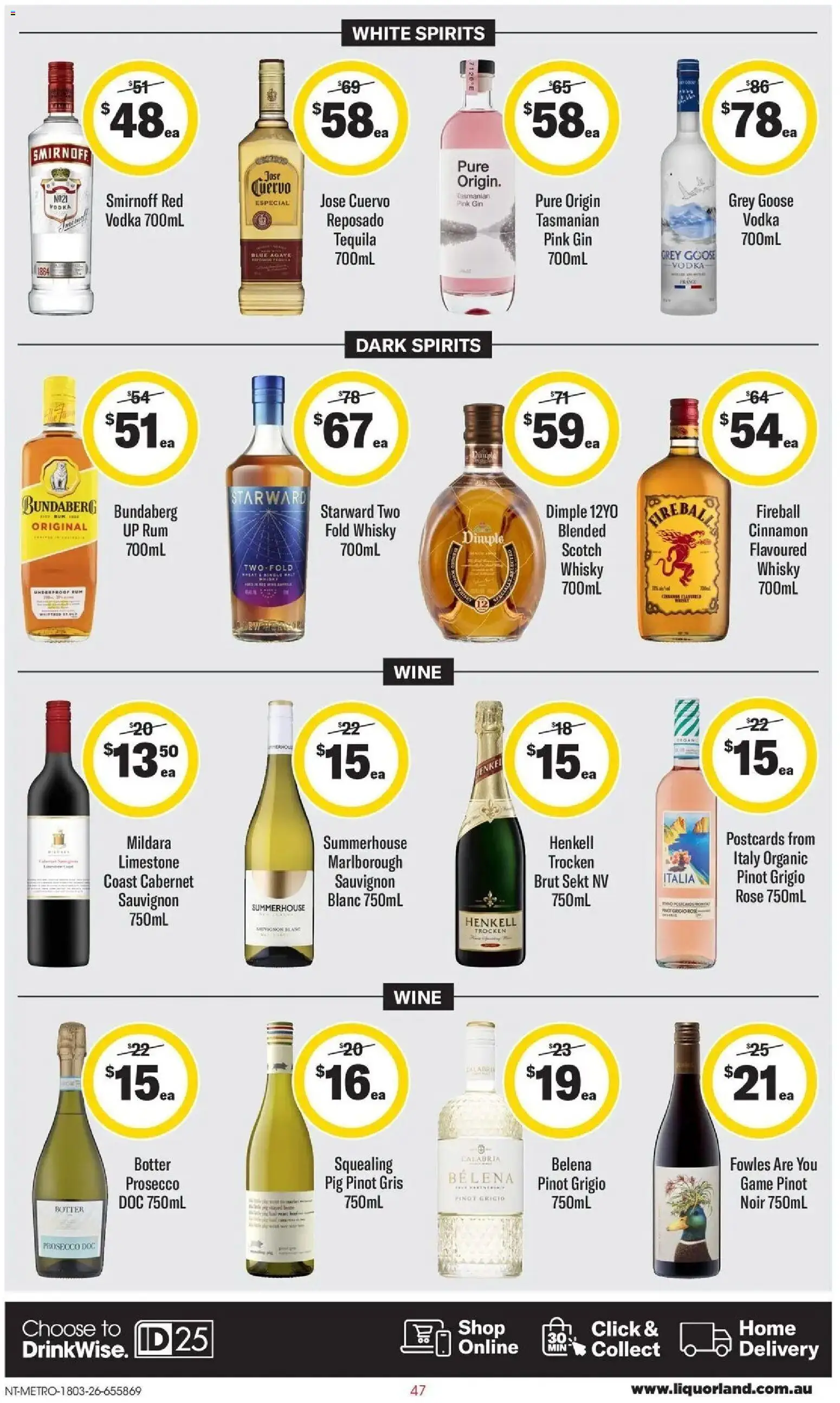 Coles catalogue - valid from 17.03.2026 | Page: 47 | Products: Wine, Gin, Scotch, Game