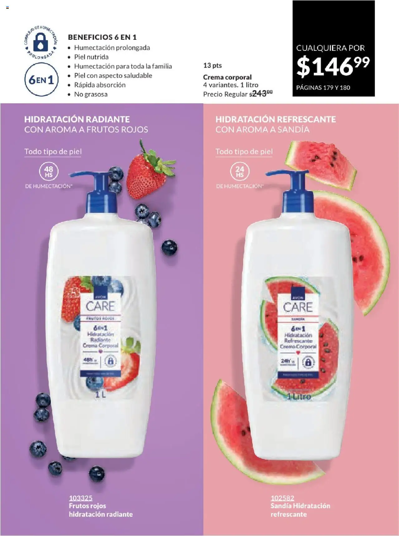 Nuevas ofertas de AVON válidas en toda la República Mexicana desde el 17.03.2025. ¡Encuentra las mejores ofertas en AVON campaña 7 2025! | Página: 180 | Productos: Sandía, Crema, Radiante, Crema corporal