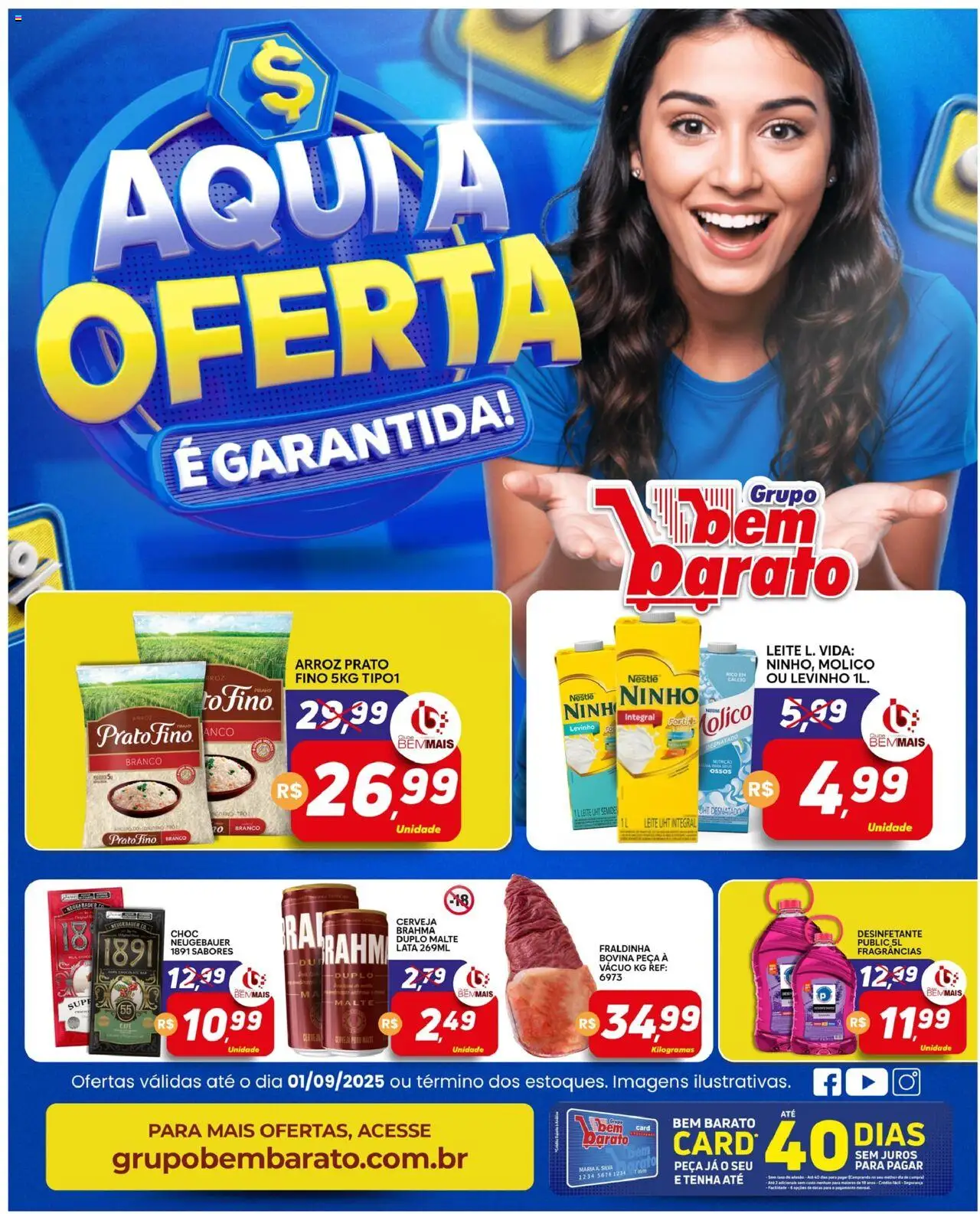 Supermercado Bem Barato Folheto - válido de 26.08.2025 | Página: 1 | Produtos: Café, Cerveja, Cálcio, Desinfetante