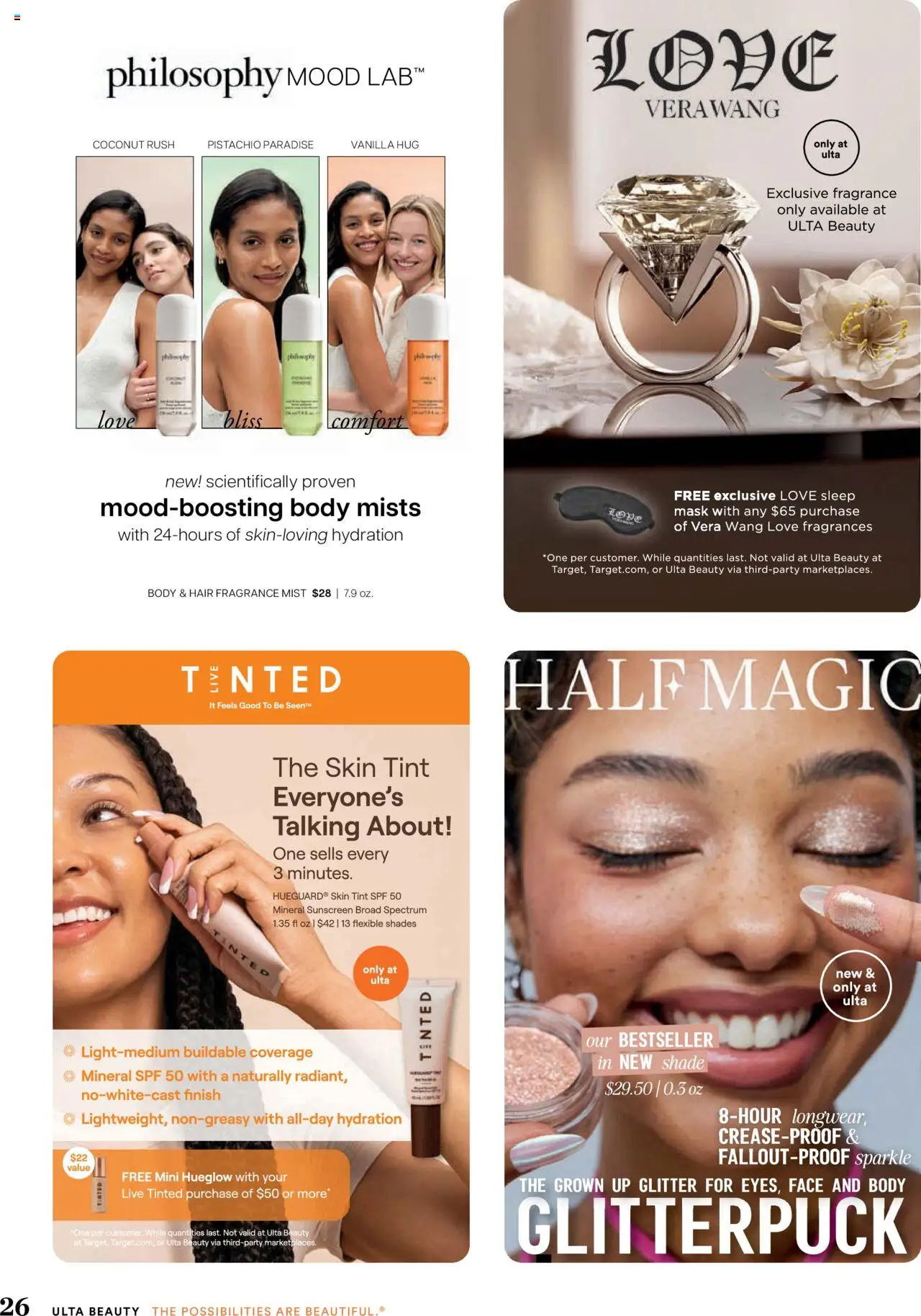 Ulta Beauty Weekly Ad - valid from 03.08.2025 | Page: 26 | Products: Fragrance, Mask, Sunscreen