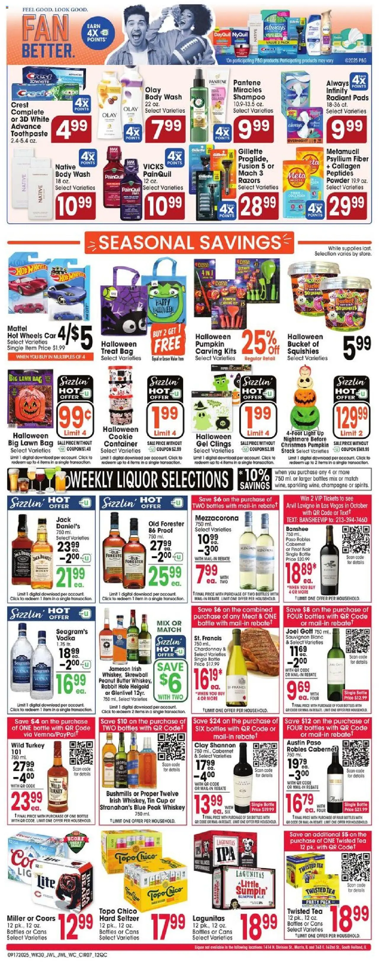 Jewel Osco Weekly Ad - IL - valid from 17.09.2025 | Page: 7 | Products: Fusion, Toothpaste, Pumpkin, Bag