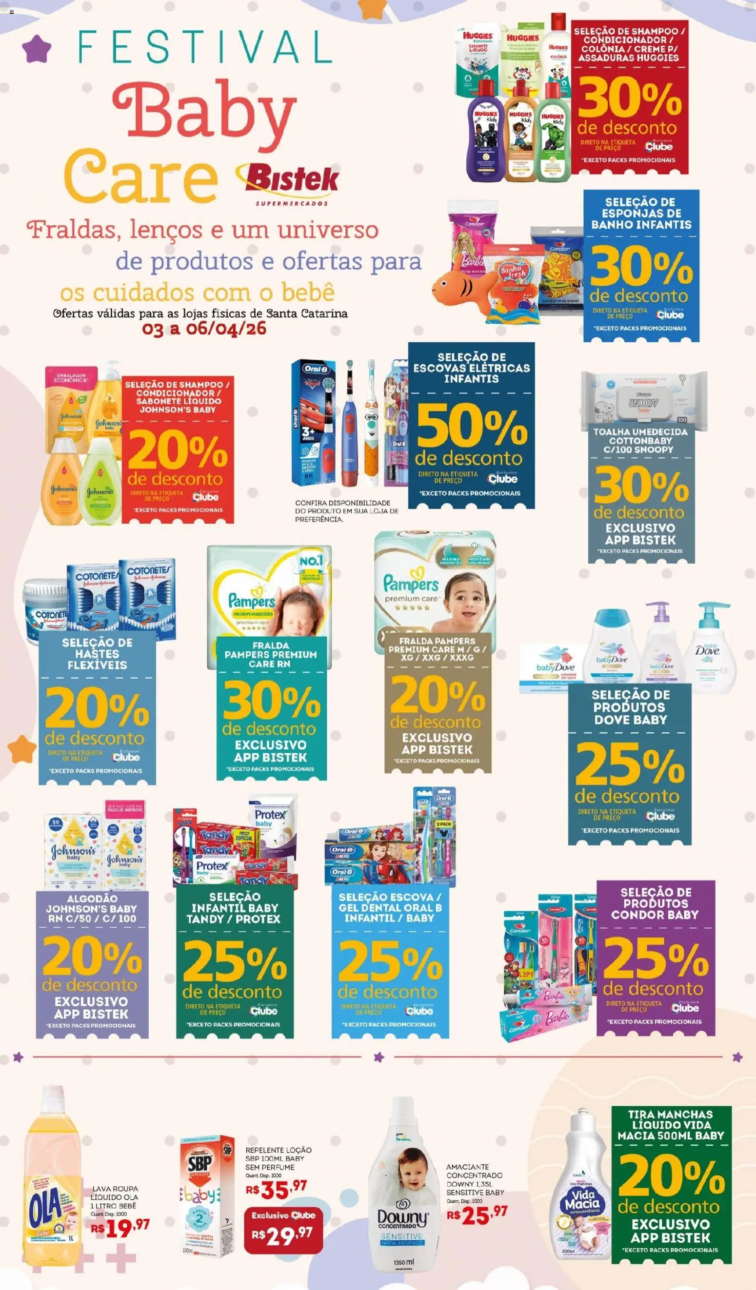 Bistek Supermercados Folheto - válido de 03.04.2026 | Página: 4 | Produtos: Condicionador, Escova, Algodão, Toalha umedecida