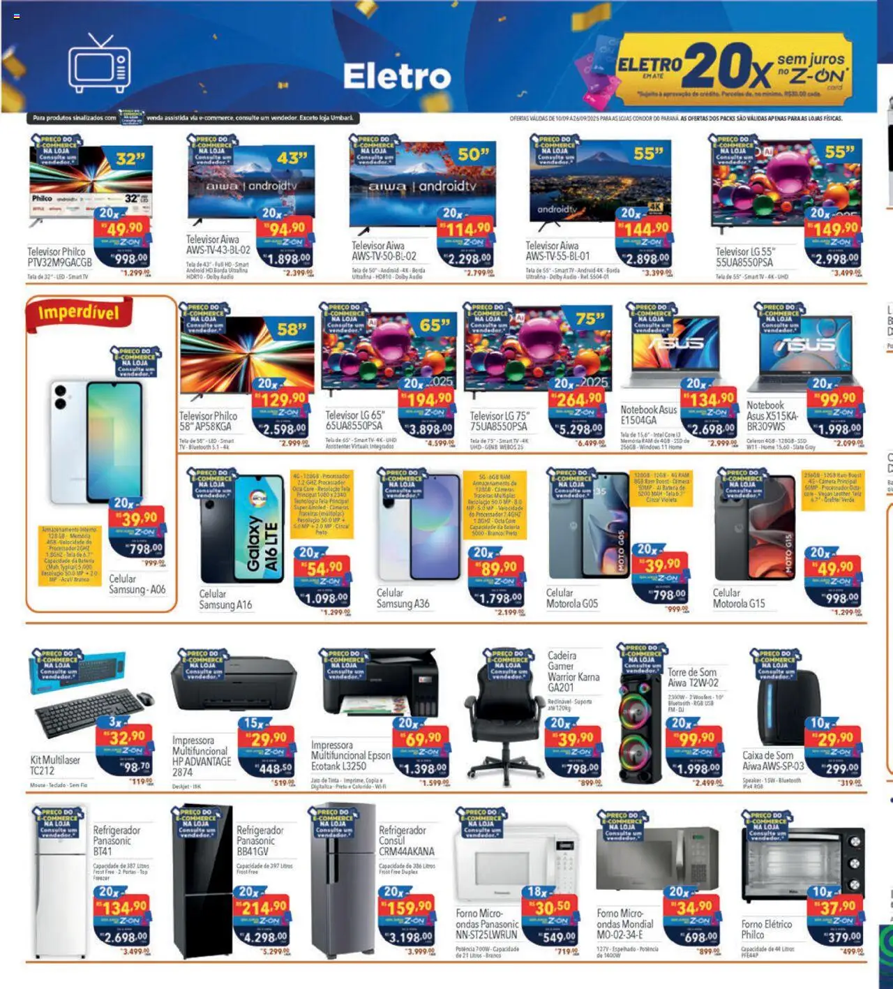 Supermercados Condor Folheto - válido de 10.09.2025 | Página: 28 | Produtos: Celular, Cadeira, Áudio, Tinta