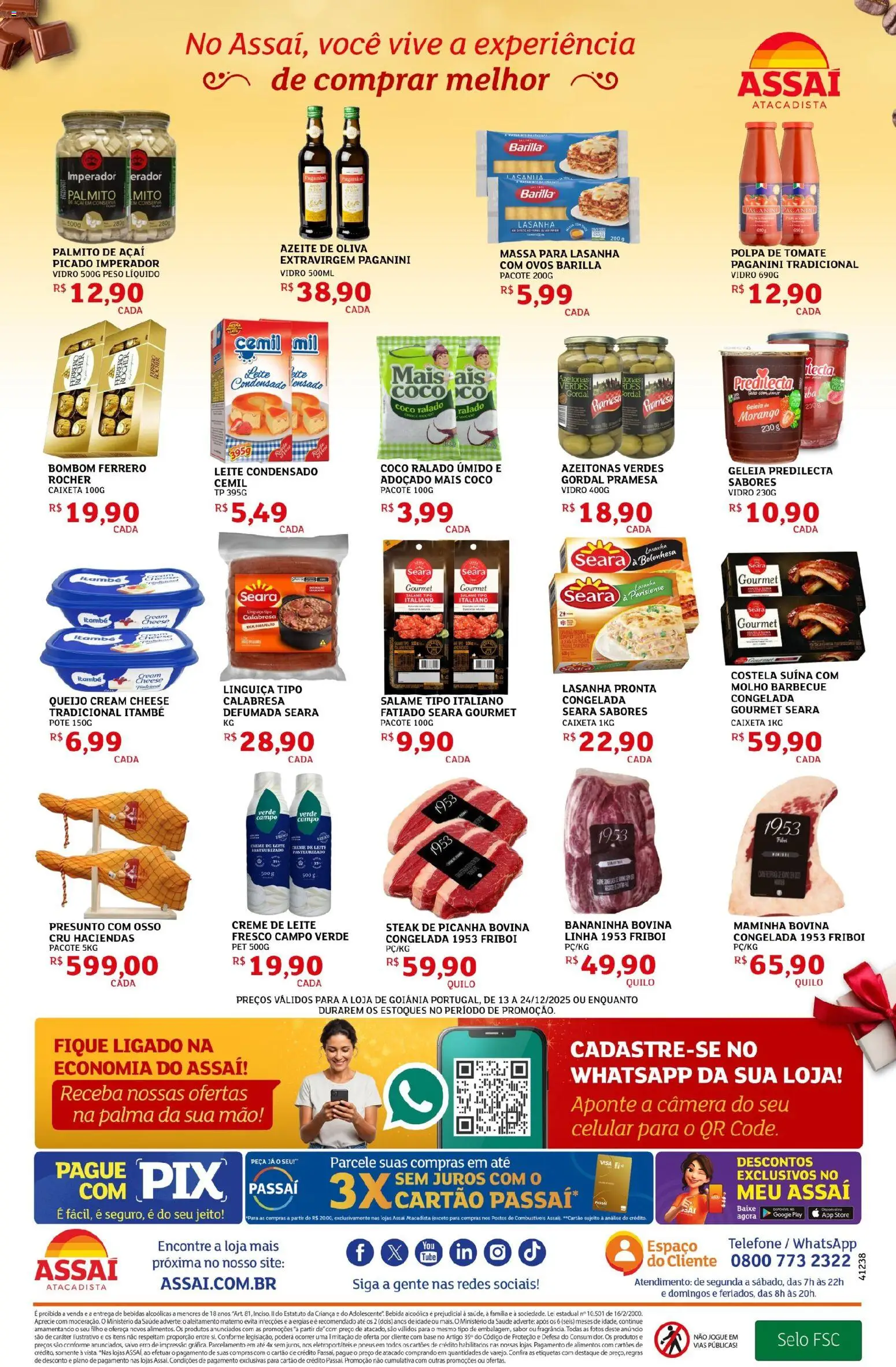 Assaí Atacadista Folheto - válido de 13.12.2025 | Página: 4 | Produtos: Azeitonas, Presunto, Cream cheese, Câmera