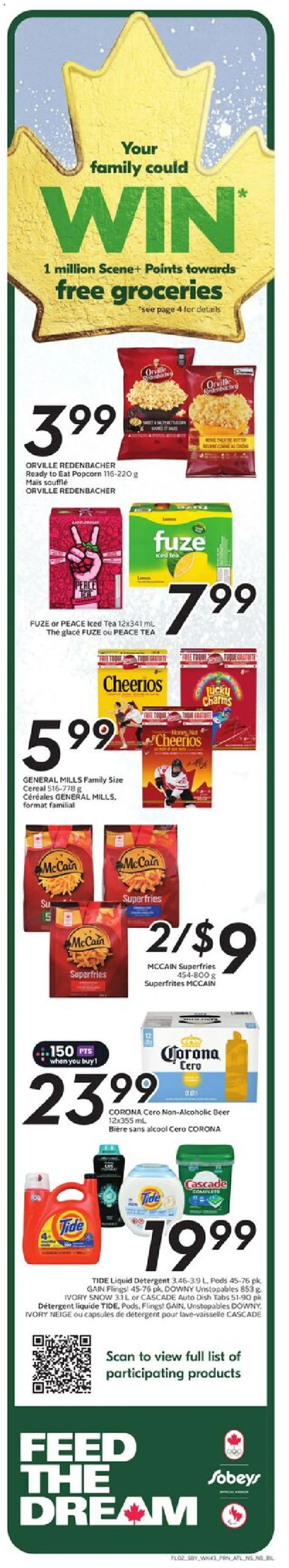 Sobeys flyer valid from 19.02.2026 | Page: 3 | Products: Tea, Detergent, Beer