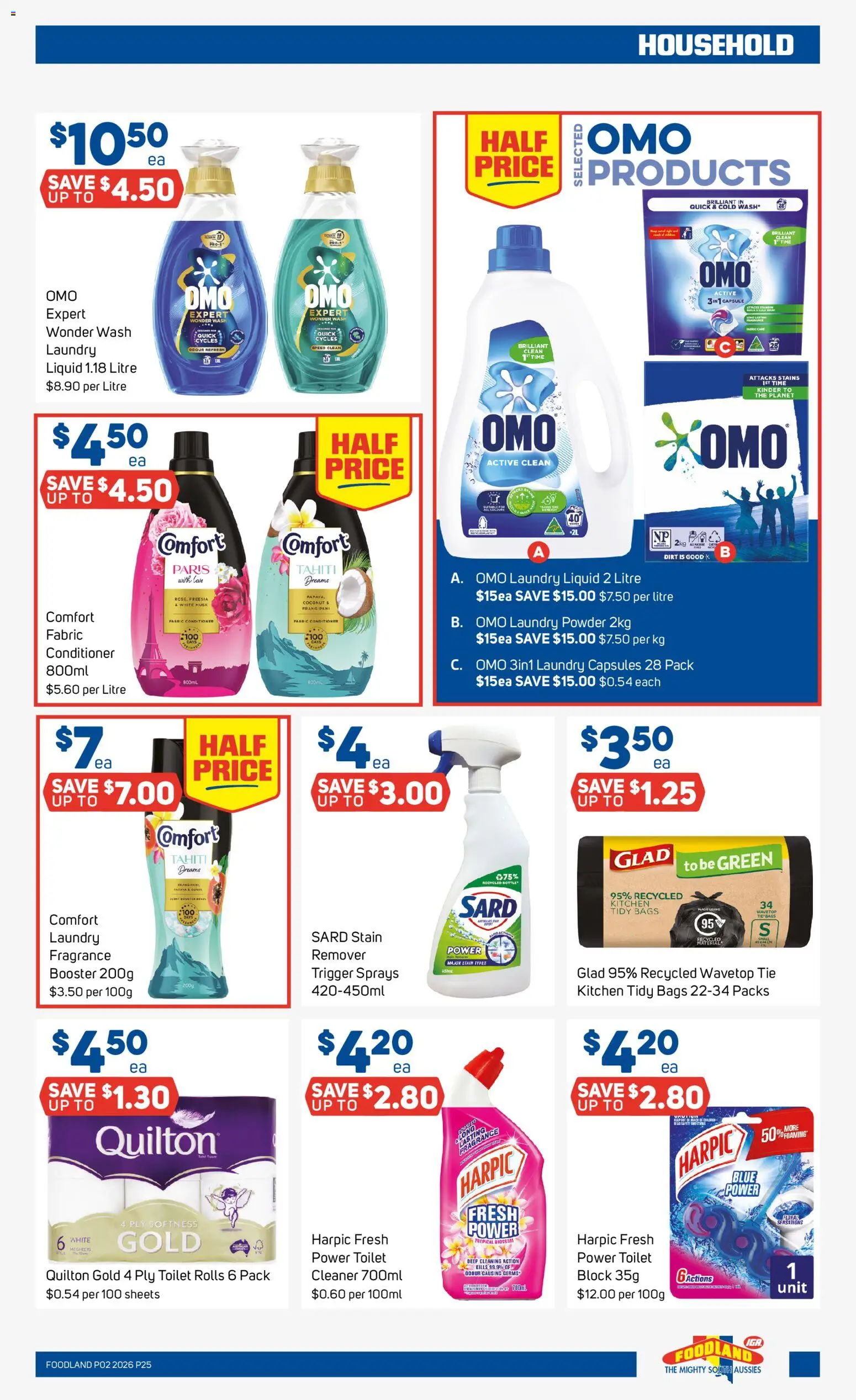 Foodland catalogue - valid from 07.01.2026 | Page: 25 | Products: Toilet, Household, Conditioner, Laundry