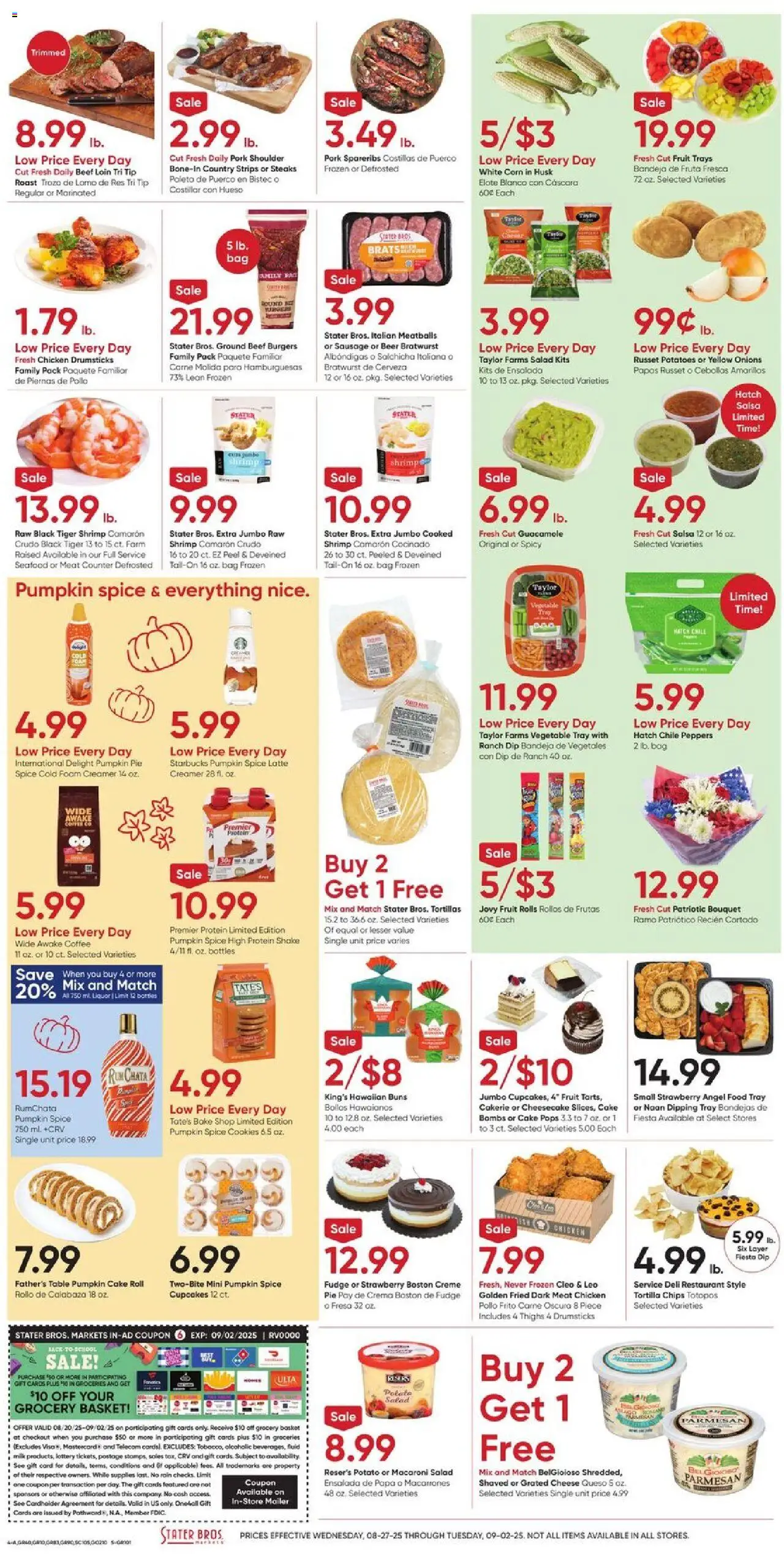 Stater Bros Weekly Ad - valid from 27.08.2025 | Page: 4 | Products: Table, Coffee, Cookies, Potatoes