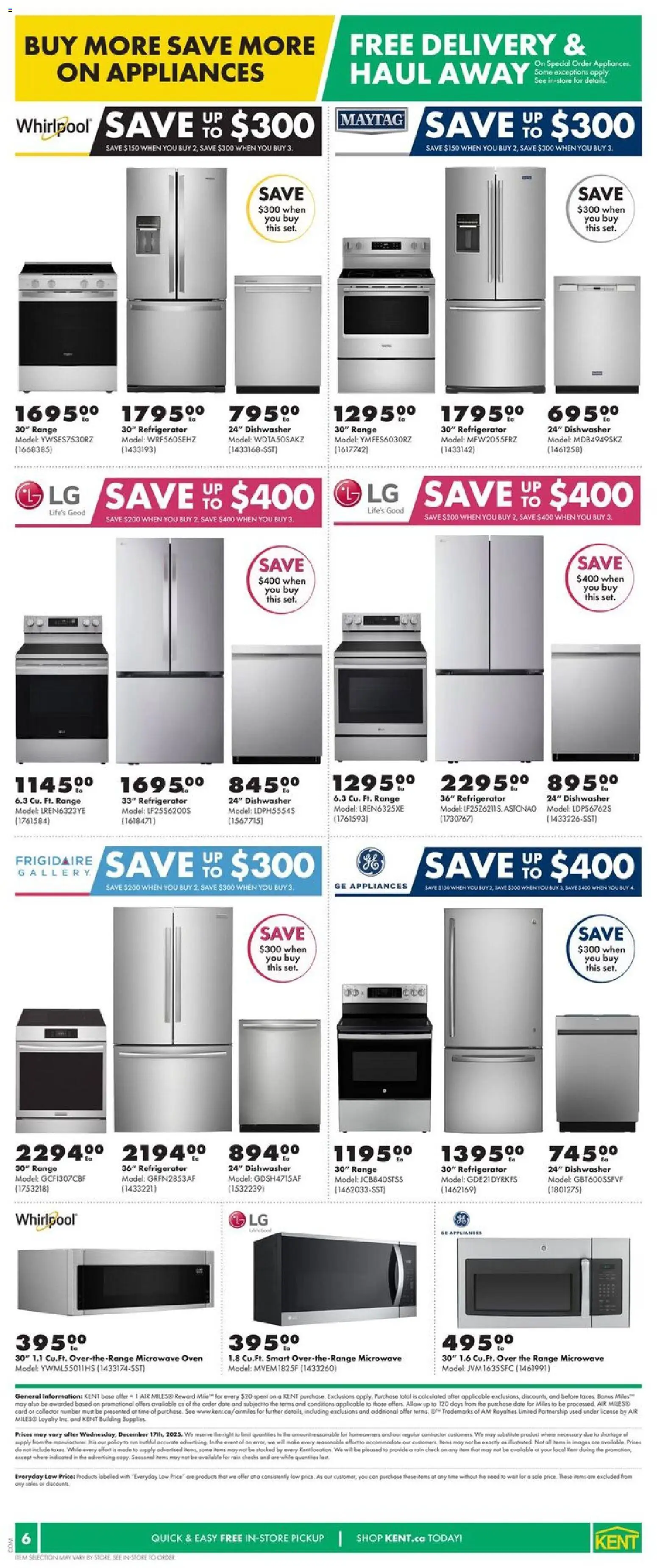 Kent flyer valid from 11.12.2025 | Page: 6 | Products: Refrigerator, Oven, Microwave oven, Dishwasher