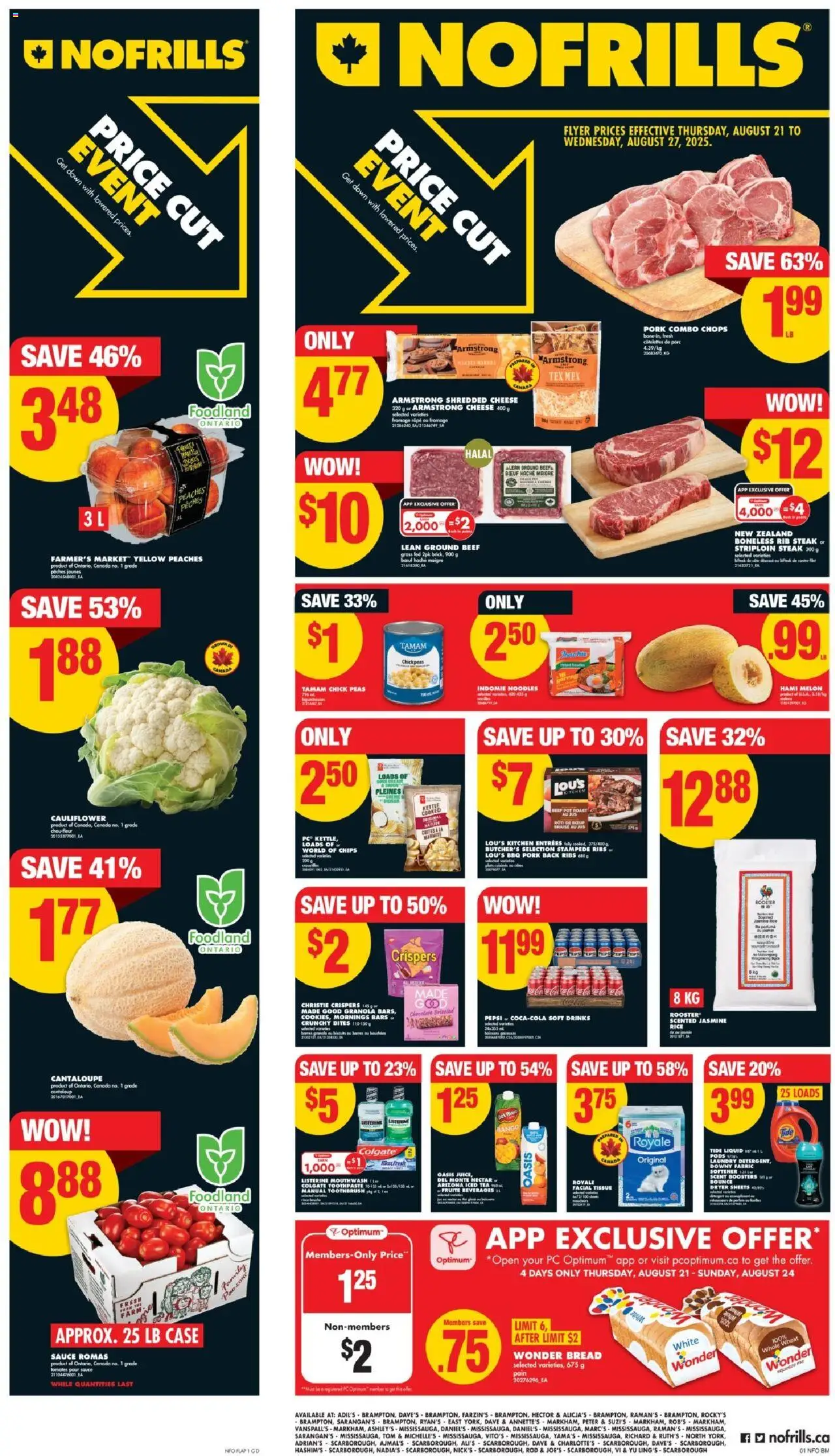 No Frills flyer valid from 21.08.2025 | Page: 1 | Products: Beef, Chips, PC, Toothpaste