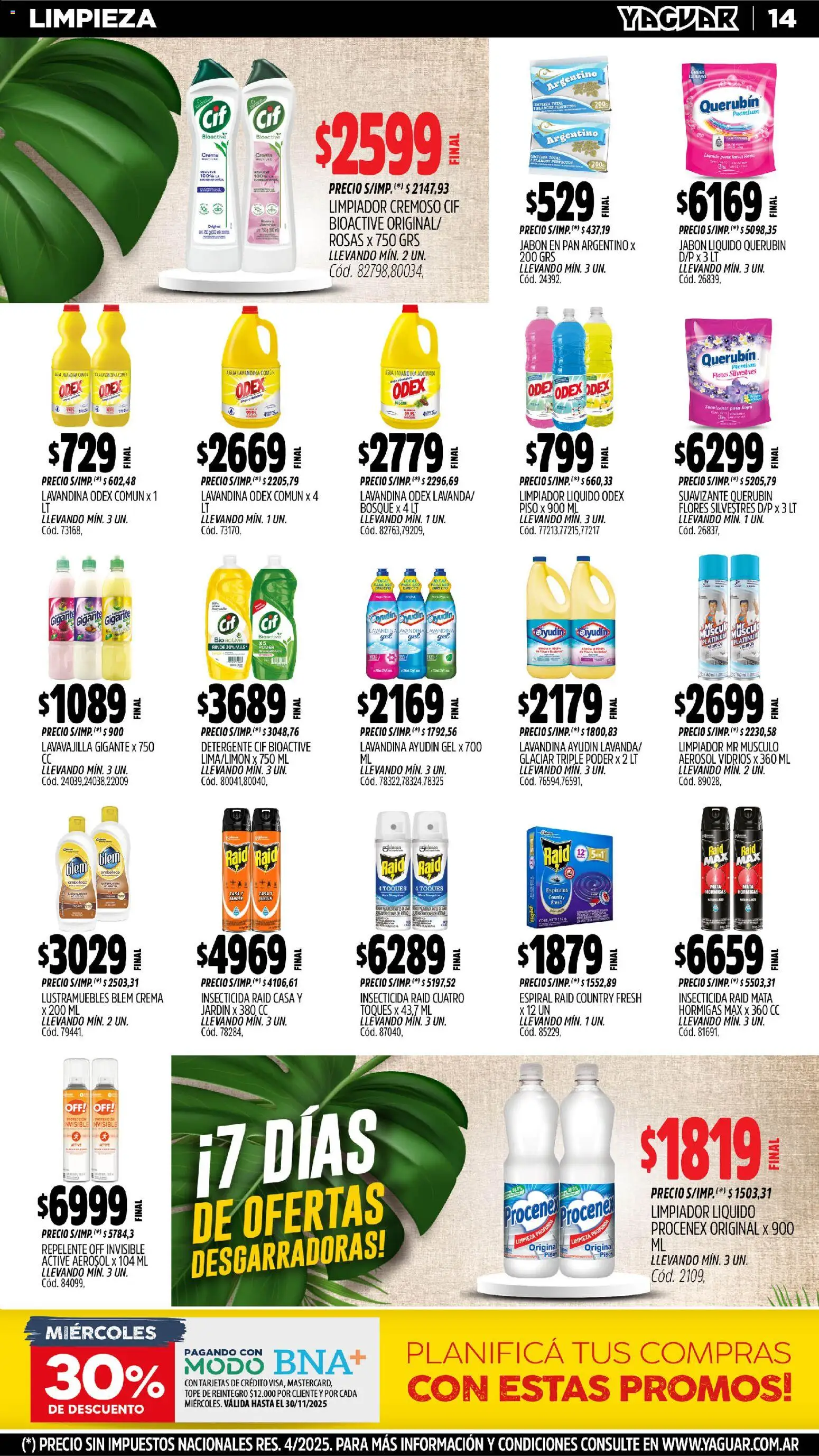 Yaguar - General Roca │ válido desde el 10.11.2025 | Página: 15 | Productos: Repelente, Lavandina, Pan, Suavizante