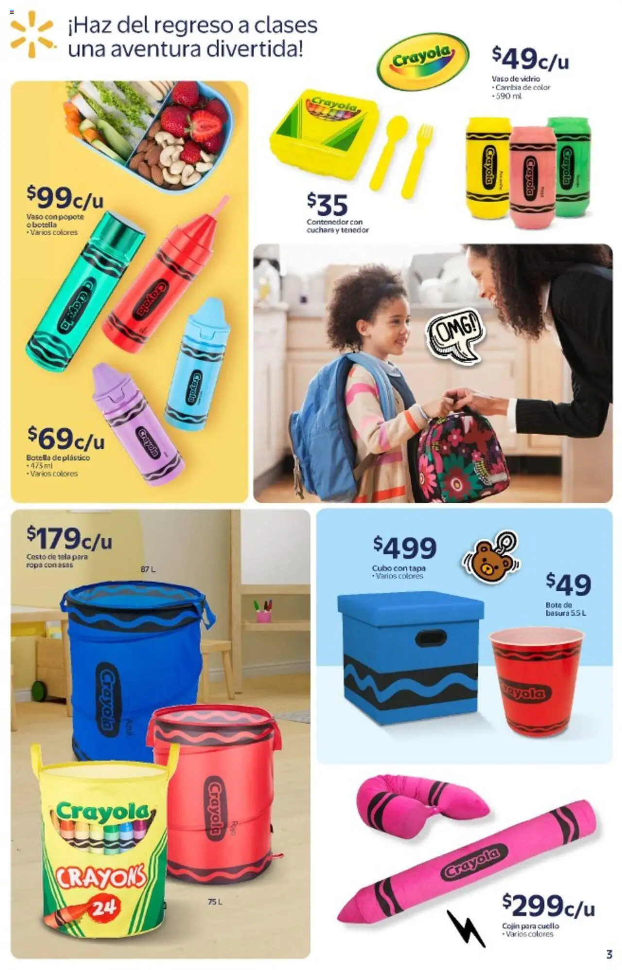 Nuevas ofertas de Walmart válidas en toda la República Mexicana desde el 20.08.2025. ¡Encuentra las mejores ofertas en Walmart - Folleto Regreso a Clases! | Página: 3 | Productos: Ropa, Cuchara, Tenedor, Bote de basura