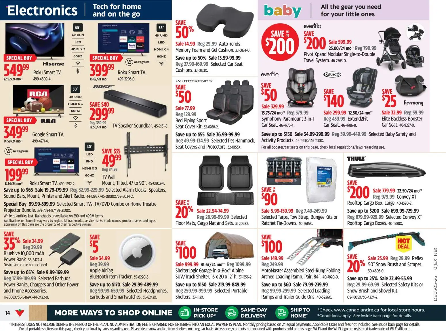 Canadian Tire flyer valid from 29.01.2026 | Page: 14 | Products: Tv, Cable, Speaker, Brush