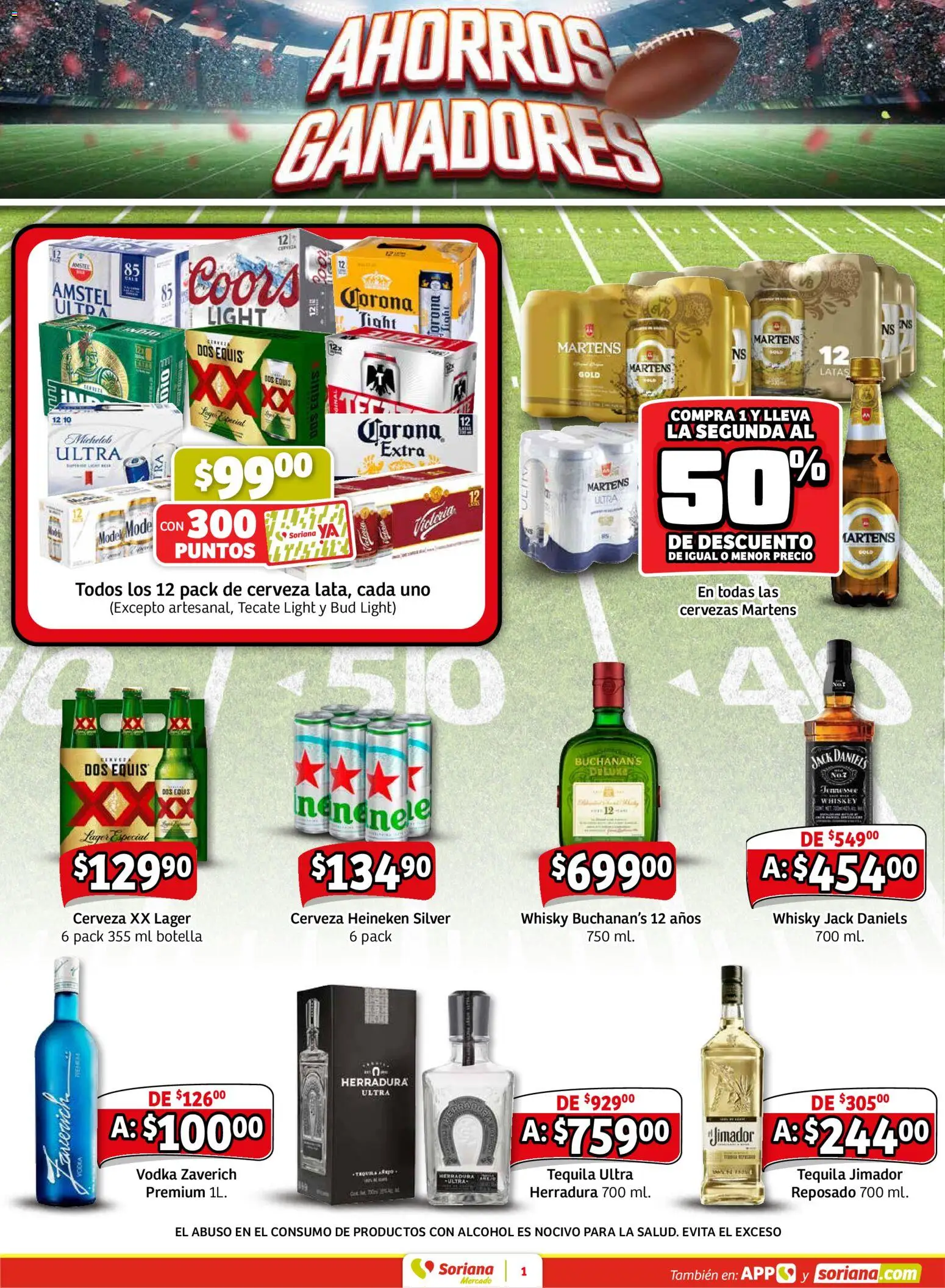 Nuevas ofertas de Soriana válidas en toda la República Mexicana desde el 30.01.2026. ¡Encuentra las mejores ofertas en Soriana - Pesito Valedor Mercado: Ags, Col, Gto, Jal, Mich! | Página: 9 | Productos: Whiskey, Tequila, Botella, Whisky