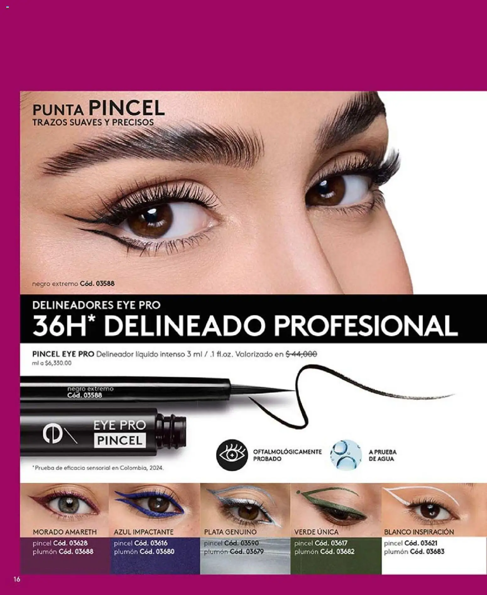 Ésika revista - valida desde el 01.02.2026 | Página: 16 | Productos: Agua, Delineador