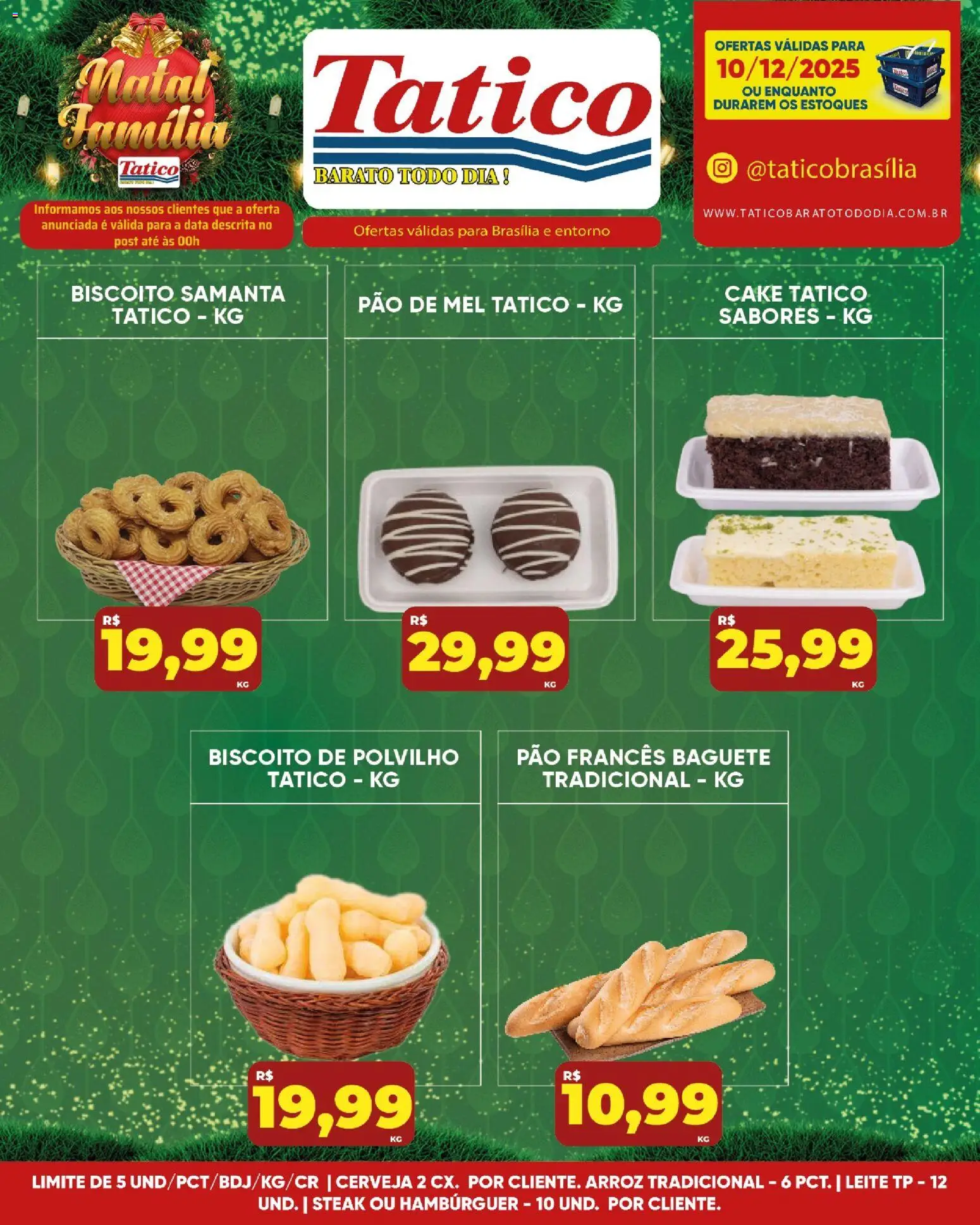 Tatico Folheto - válido de 10.12.2025 | Página: 11 | Produtos: Biscoito, Leite, Arroz, Pão francês