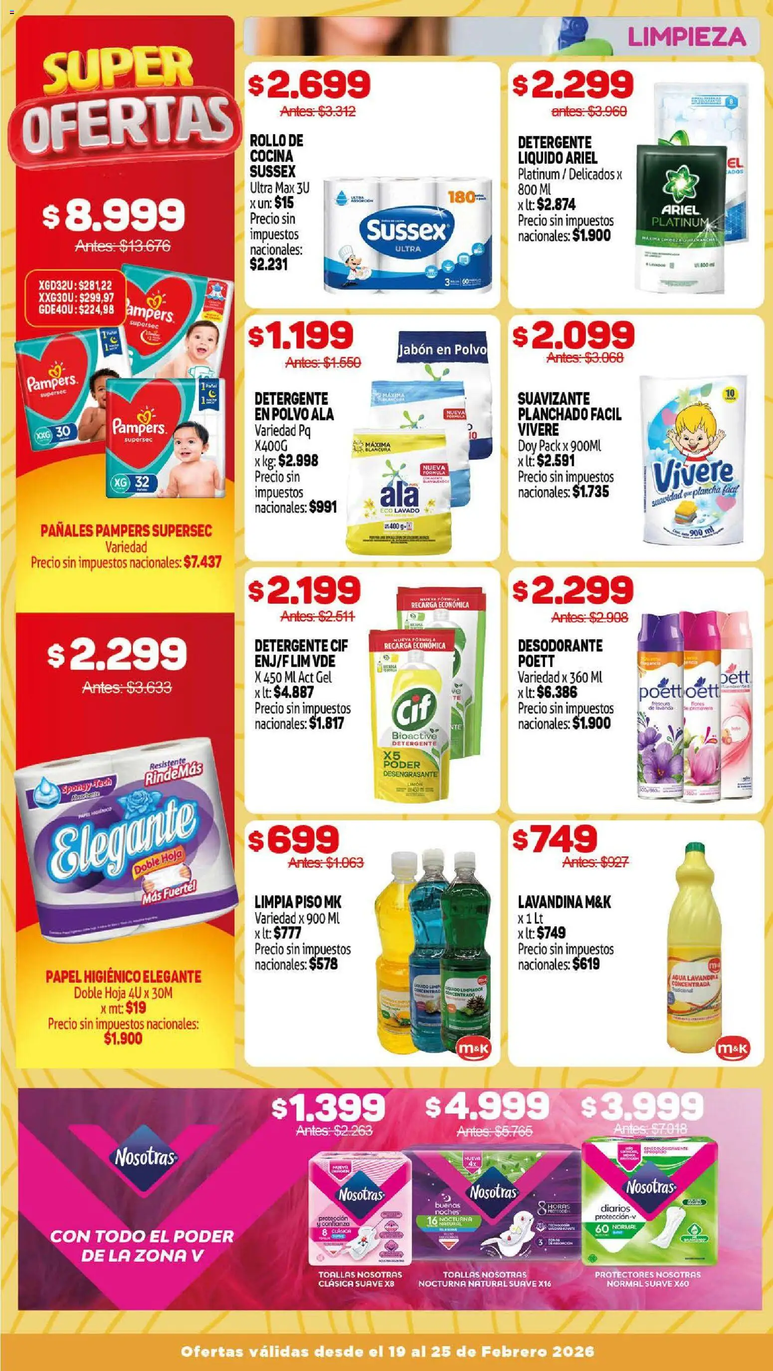 Makro ofertas │ válido desde el 19.02.2026 | Página: 12 | Productos: Lavandina, Toallas, Polvo, Plancha