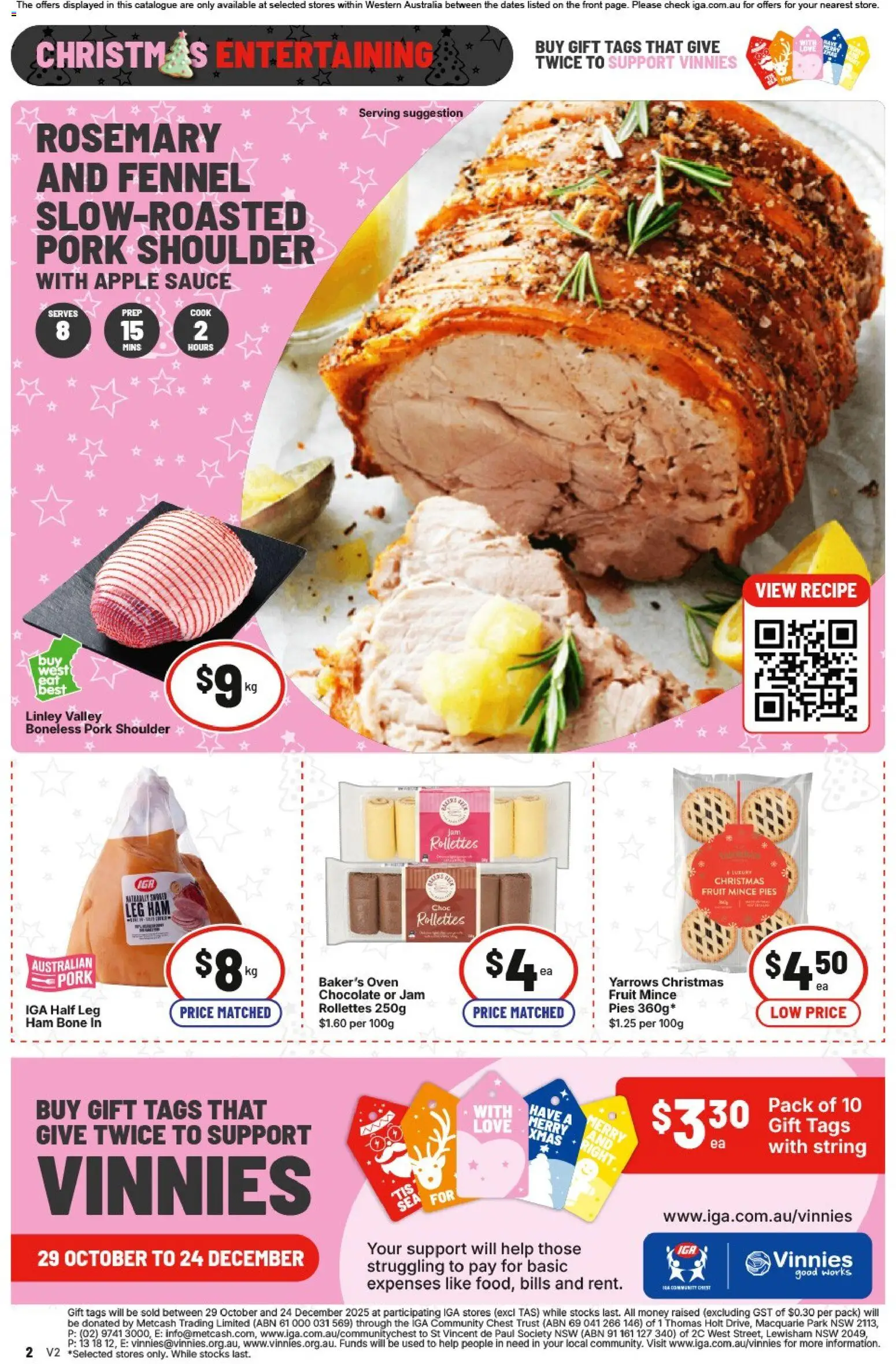 IGA catalogue - valid from 26.11.2025 | Page: 2 | Products: Chocolate, Pork, Sauce, Pies