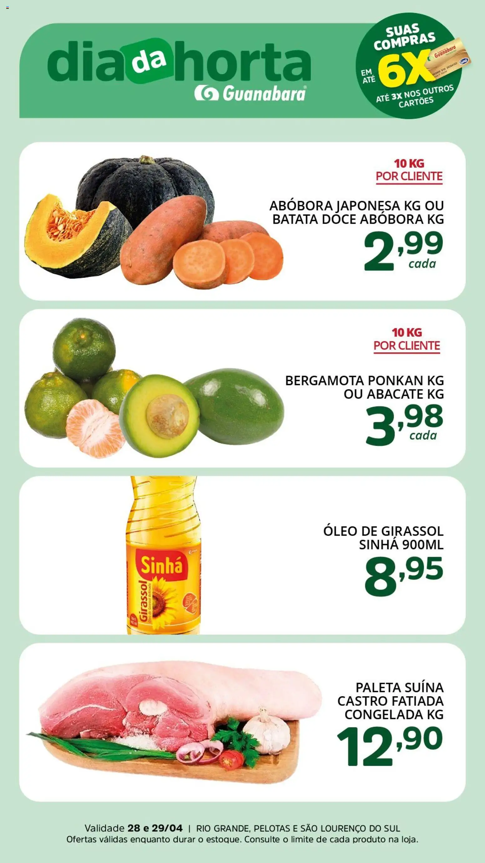 Supermercado Guanabara Folheto - válido de 28.04.2026 | Página: 2 | Produtos: Bergamota, Abóbora, Óleo, Óleo de girassol