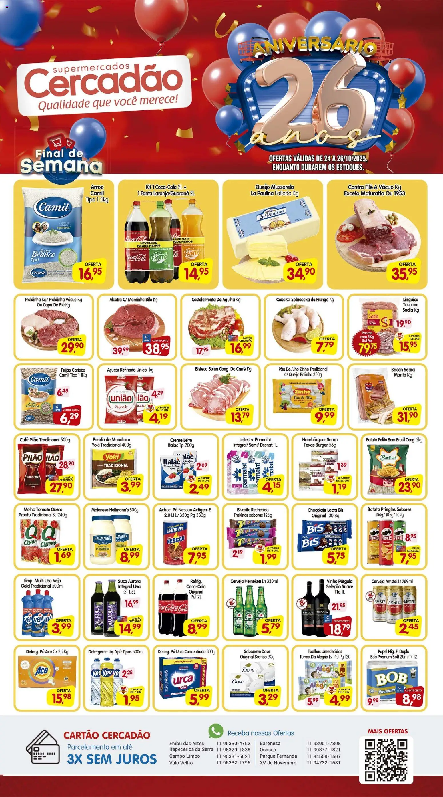 Cercadão Folheto - válido de 24.10.2025 | Página: 1 | Produtos: Feijão, Biscoito, Nescau, Leite