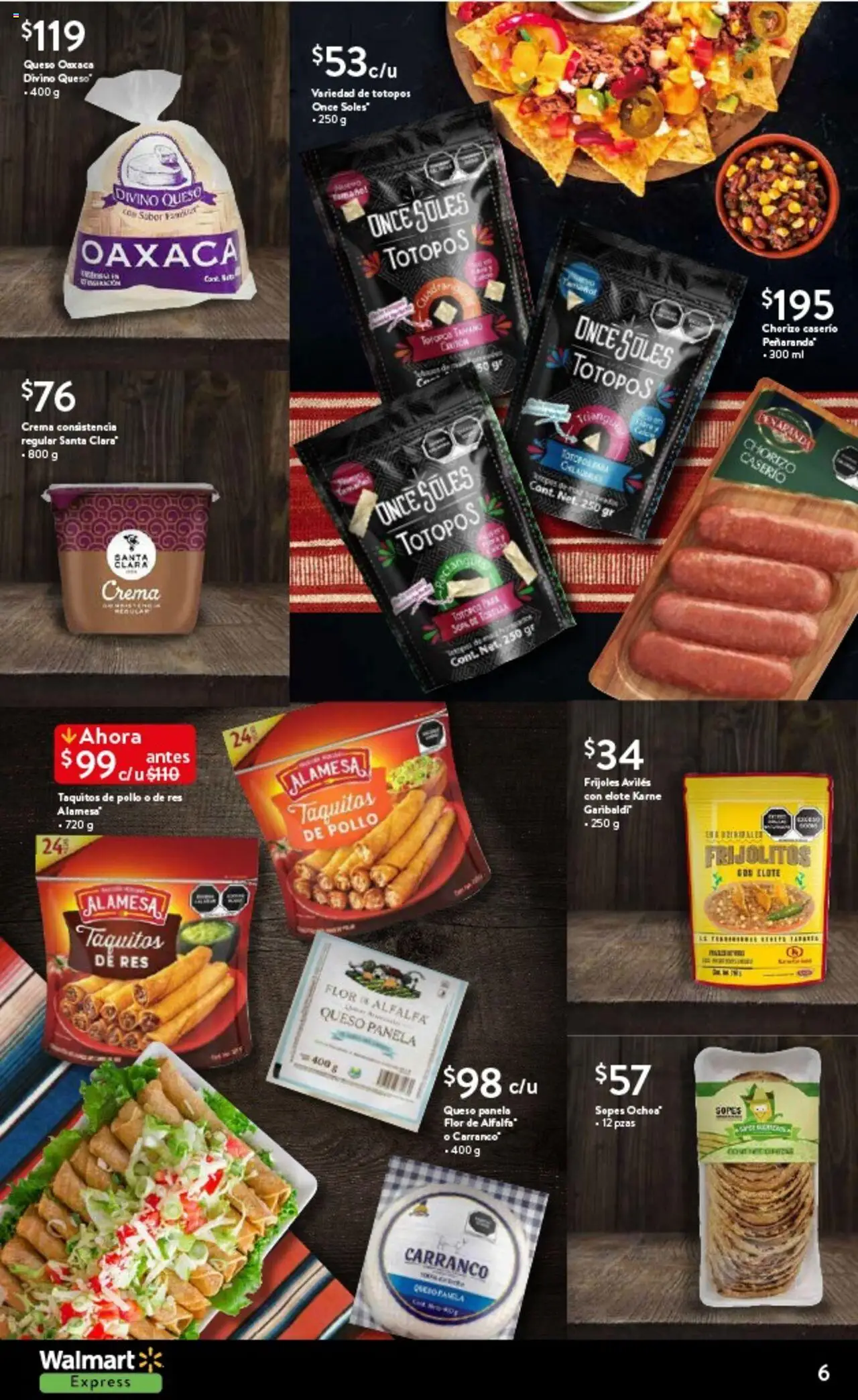 Nuevas ofertas de Walmart Express válidas en toda la República Mexicana desde el 03.09.2025. ¡Encuentra las mejores ofertas en Walmart - Folleto Fiestas Patrias! | Página: 6 | Productos: Crema, Queso, Res, Chorizo