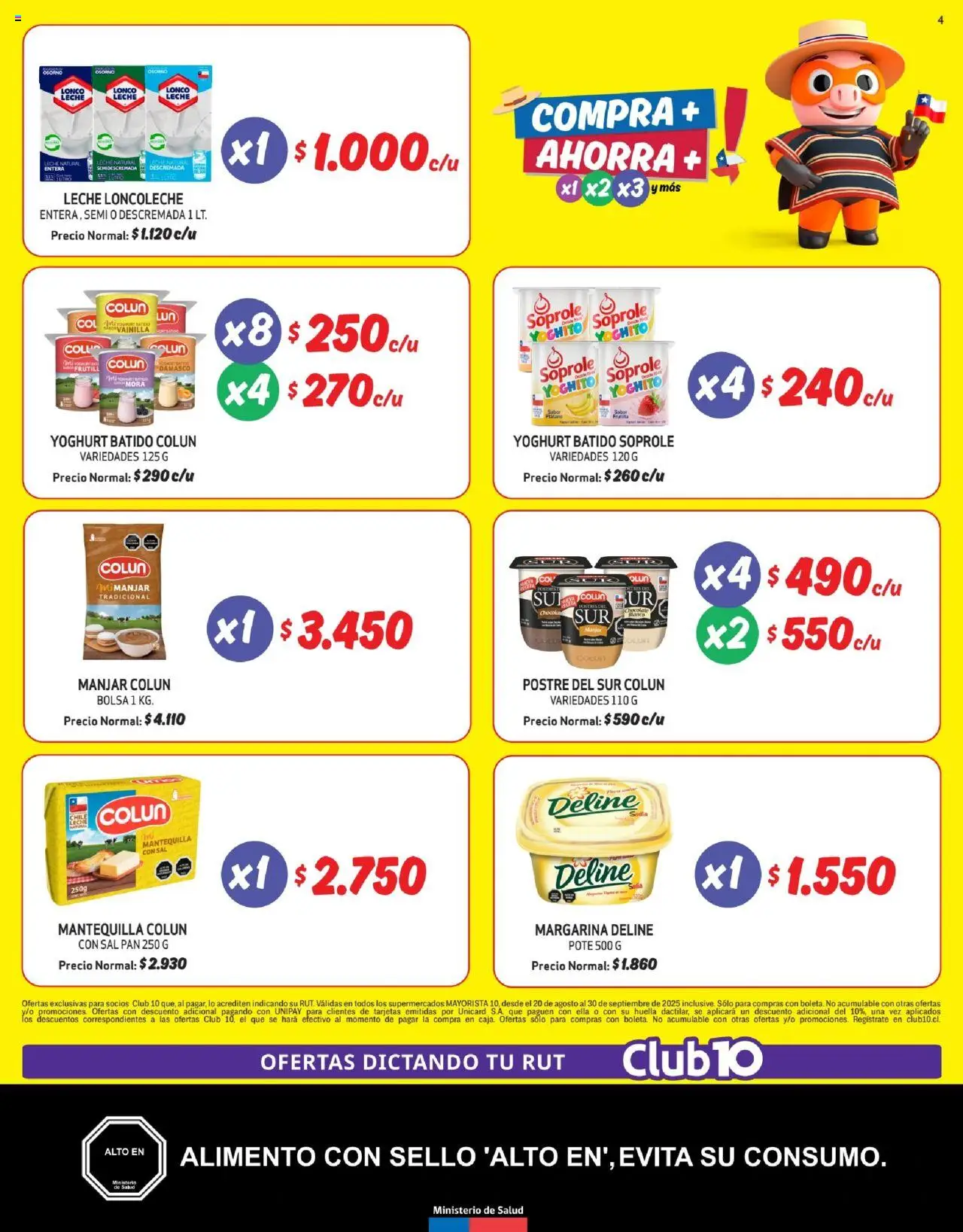 Mayorista 10 Ofertas │ válido desde el 20.08.2025 | Página: 4 | Productos: Pan, Chocolate, Frutilla, Plátano