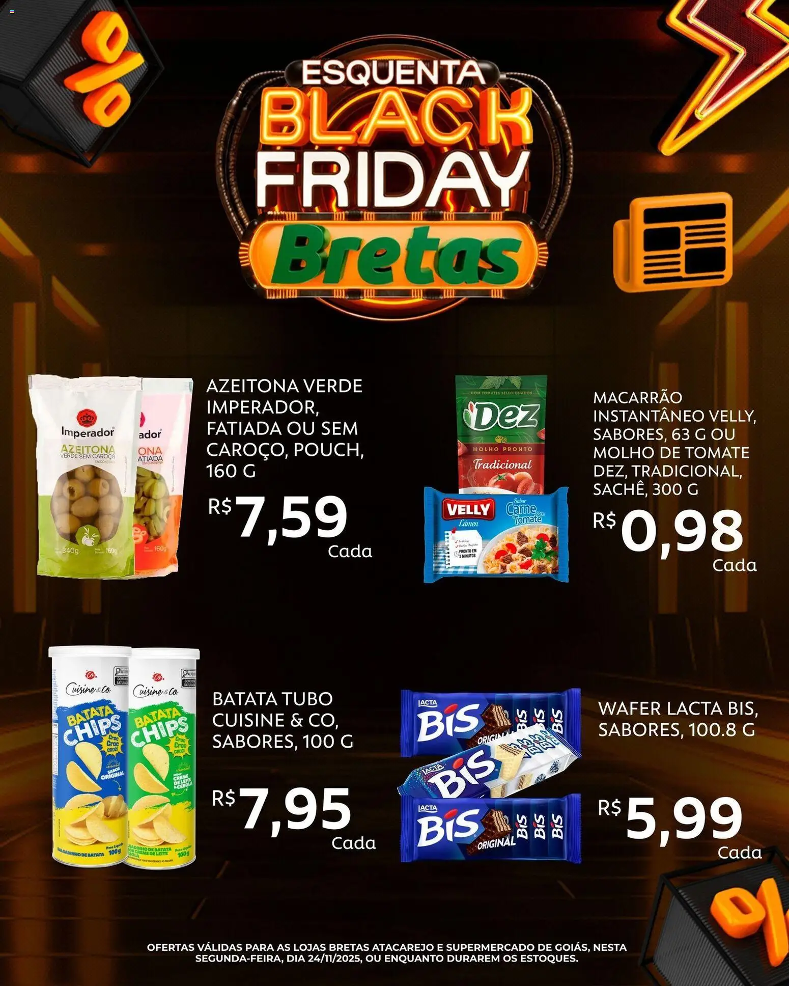 Bretas Folheto - válido de 24.11.2025 | Página: 6 | Produtos: Leite, Tomates, Batata, Creme de leite