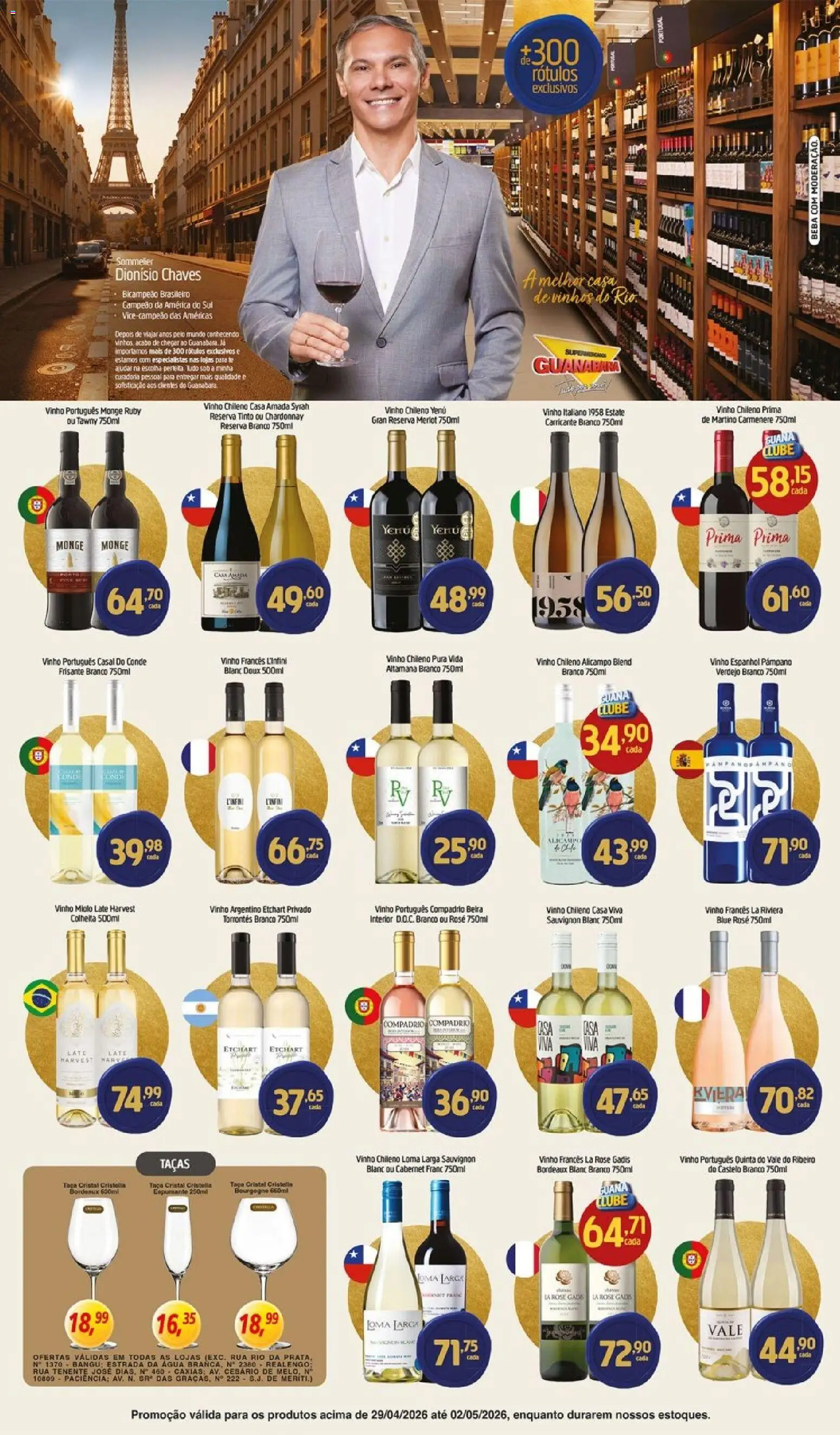 Supermercados Guanabara Folheto - válido de 29.04.2026 | Página: 6 | Produtos: Espumante, Taças, Vinho