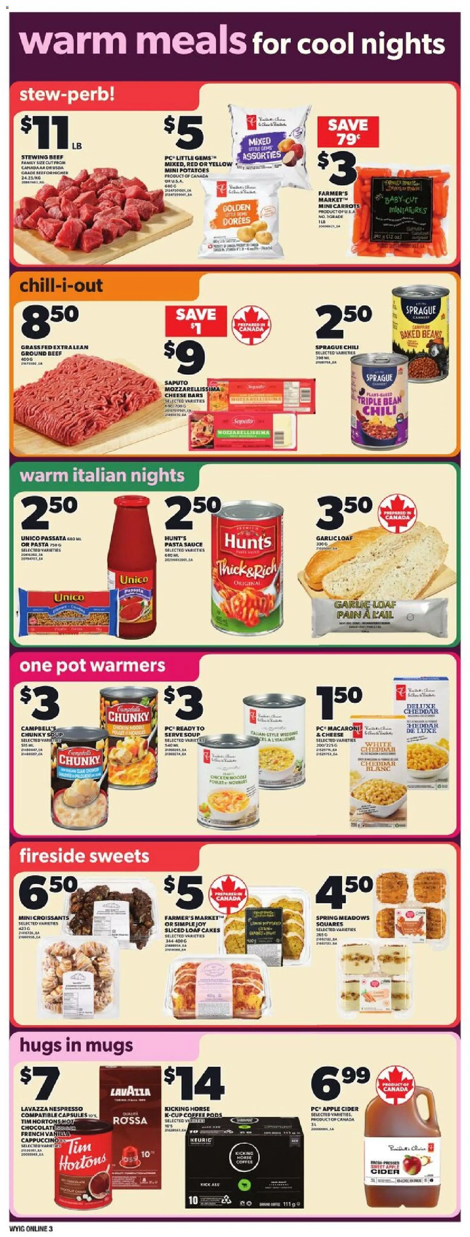 Independent Grocer flyer valid from 30.10.2025 | Page: 13 | Products: Pasta, PC, Coffee, Chicken