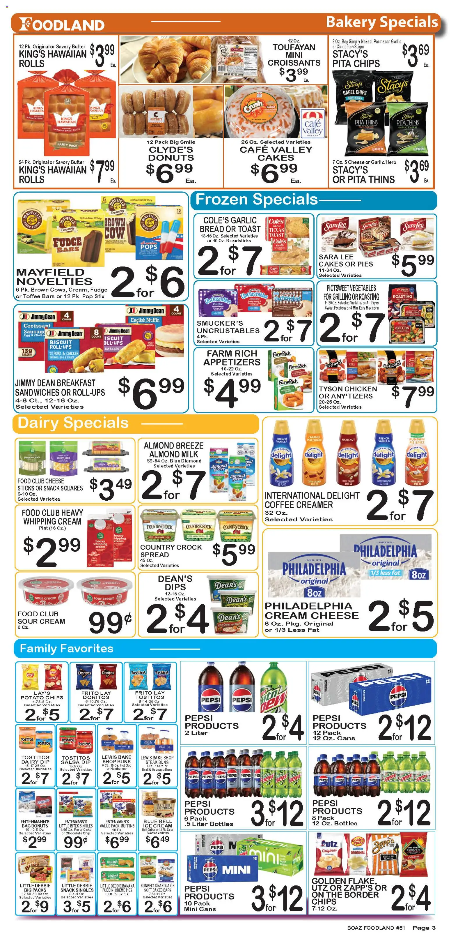 Foodland Weekly Ad - valid from 03.02.2026 | Page: 3 | Products: Cheese, Cream, Sugar, Pepper