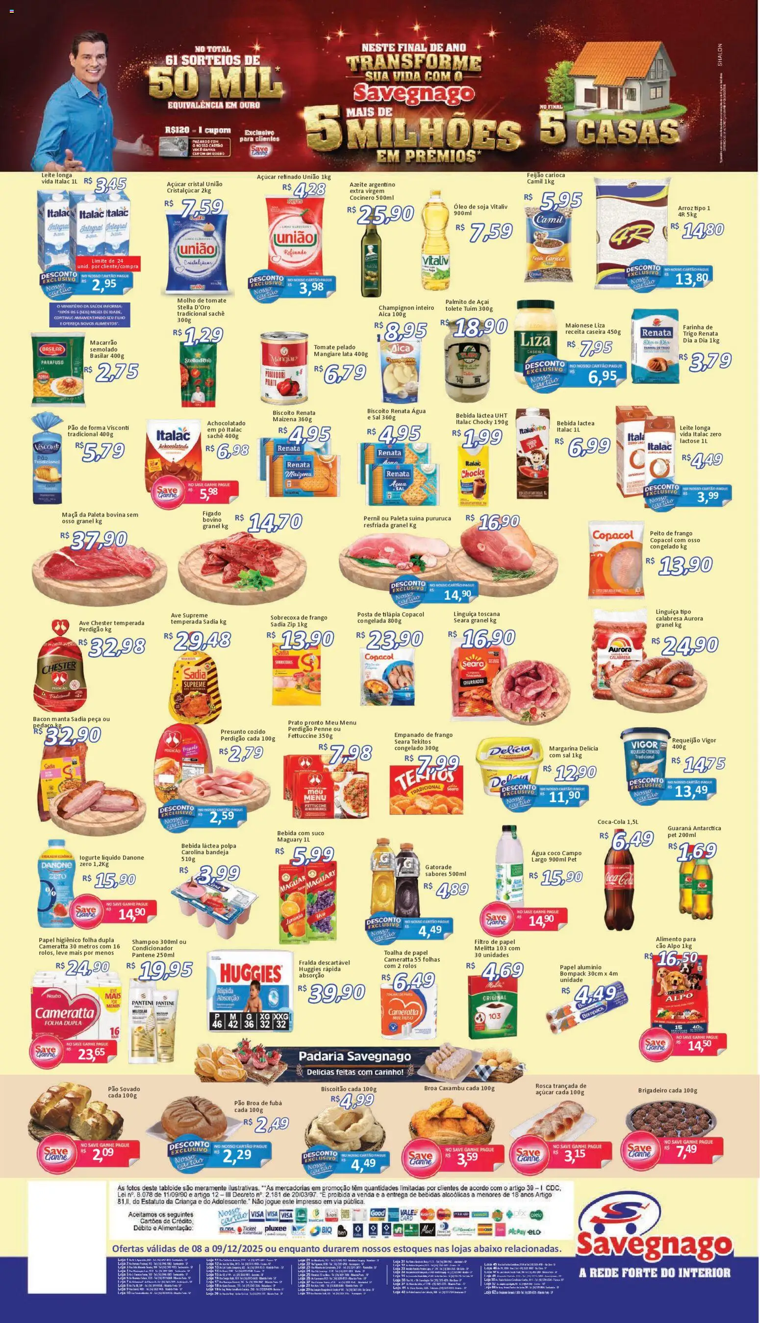 Savegnago Folheto - válido de 08.12.2025 | Página: 2 | Produtos: Feijão, Palmito, Frango, Azeite
