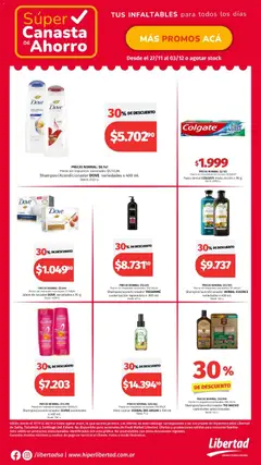 Vista previa Hipermercado Libertad catálogo válido desde el 27.11.2025 | Página: 6 | Productos: Jabón, Pasta dental, Pasta, Canasta