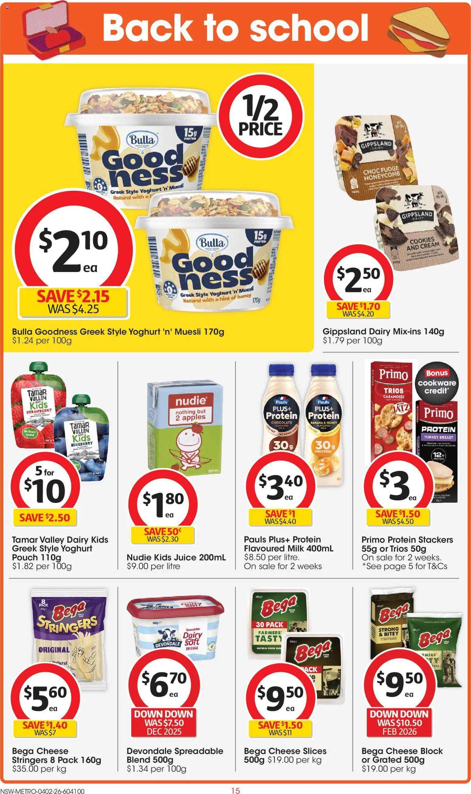 Coles catalogue - valid from 04.02.2026 | Page: 15 | Products: Milk, Chocolate, Juice, Cookware