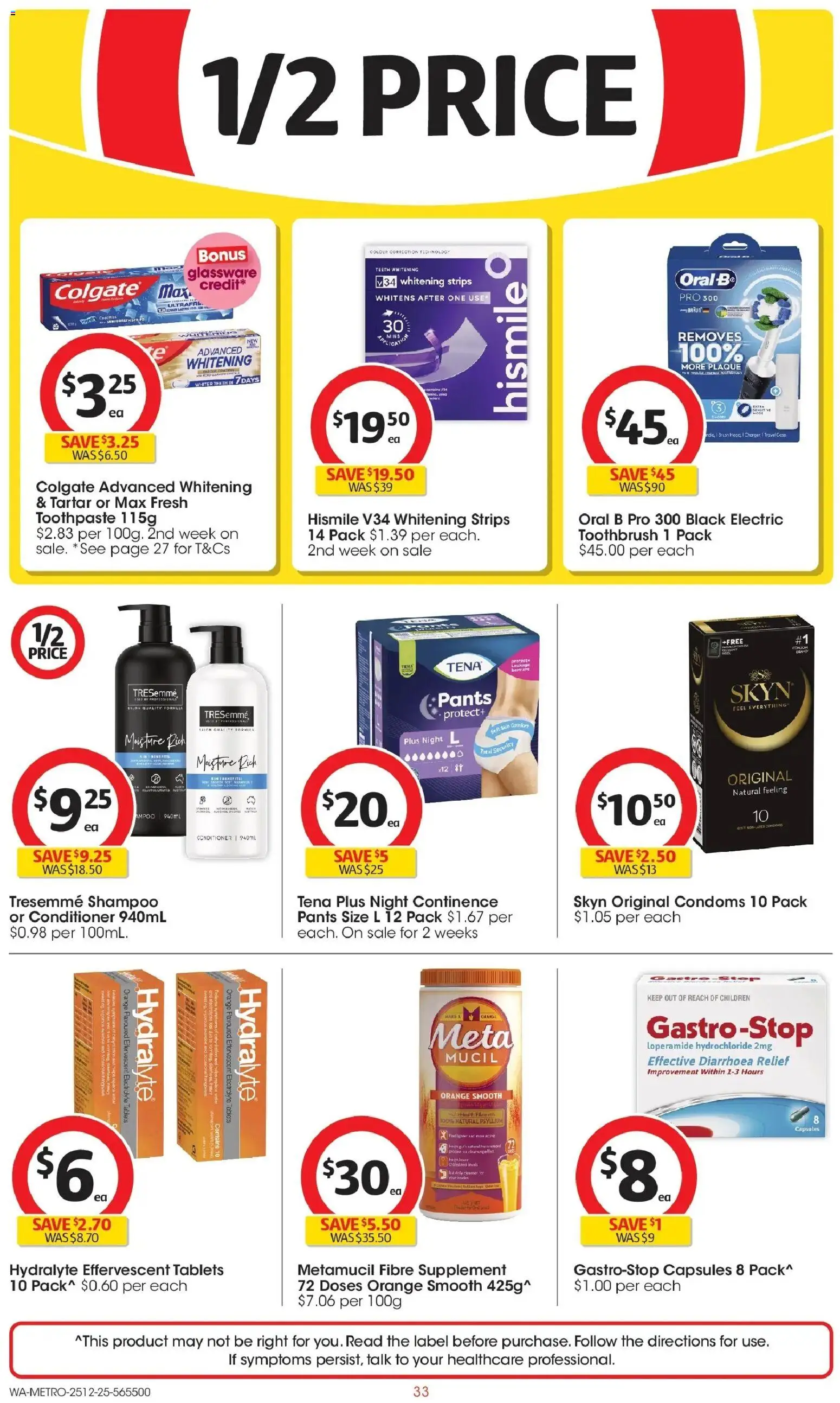 Coles catalogue - valid from 25.12.2025 | Page: 33 | Products: Shampoo, Toothpaste, Pants, Teeth whitening