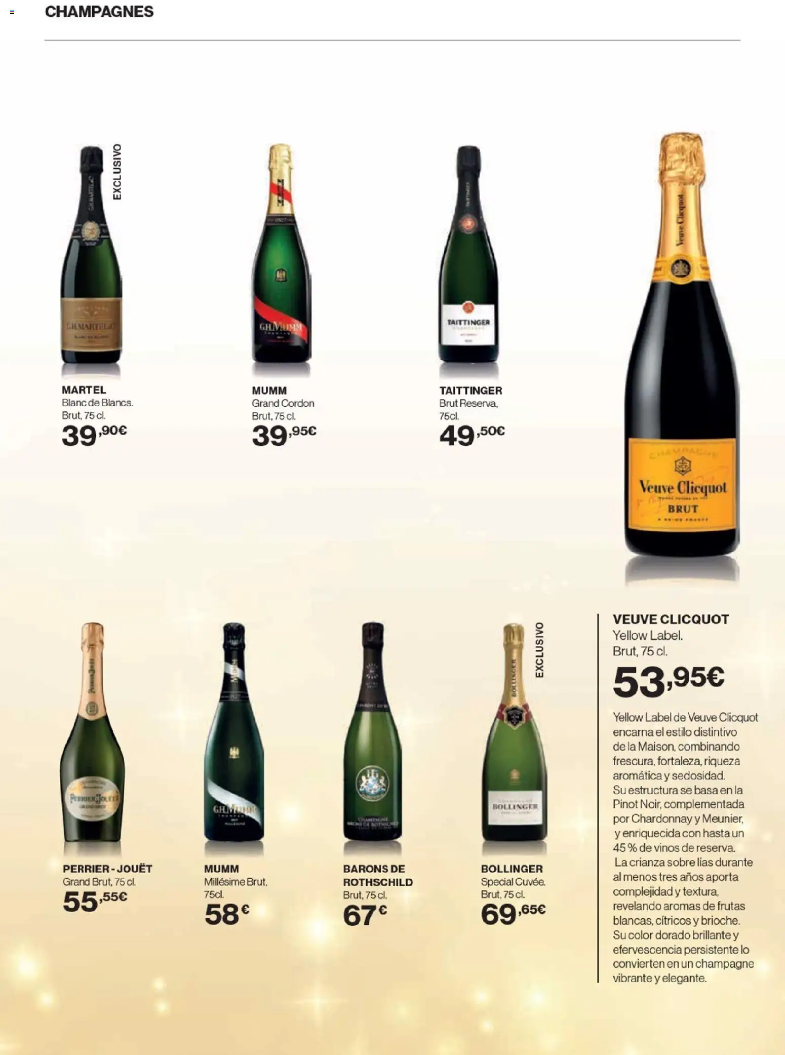 Nuevas ofertas de El Corte Inglés válidas en toda la República Mexicana desde el 20.11.2025. ¡Encuentra las mejores ofertas en El Corte Inglés catálogo La Bodega ! | Página: 31 | Productos: Champagne, Sobre