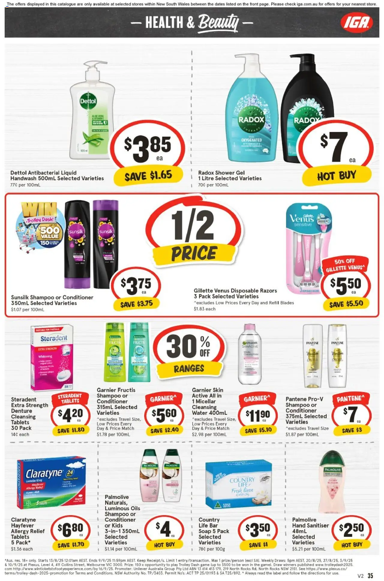 IGA catalogue - valid from 03.09.2025 | Page: 31 | Products: Bath, Soap, Antiperspirant, Game