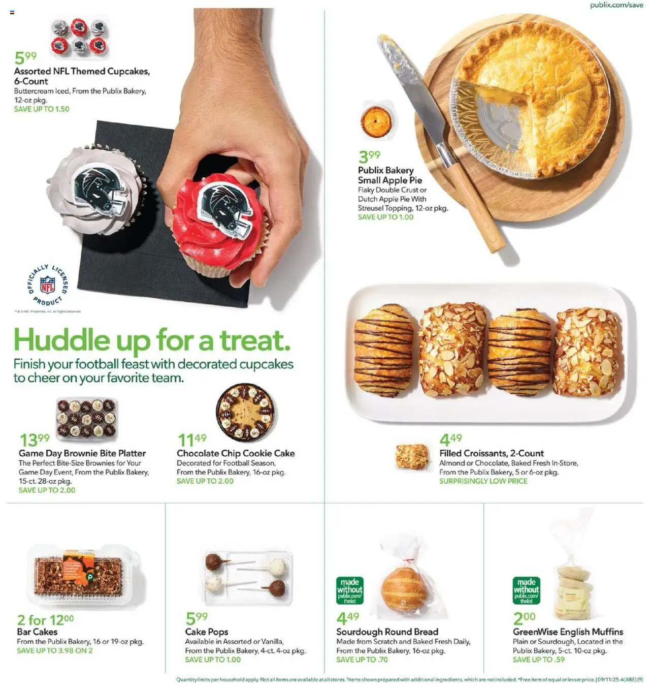 Publix Weekly Ad - valid from 10.09.2025 | Page: 9 | Products: Bakery, Chocolate, Apple Pie, Game