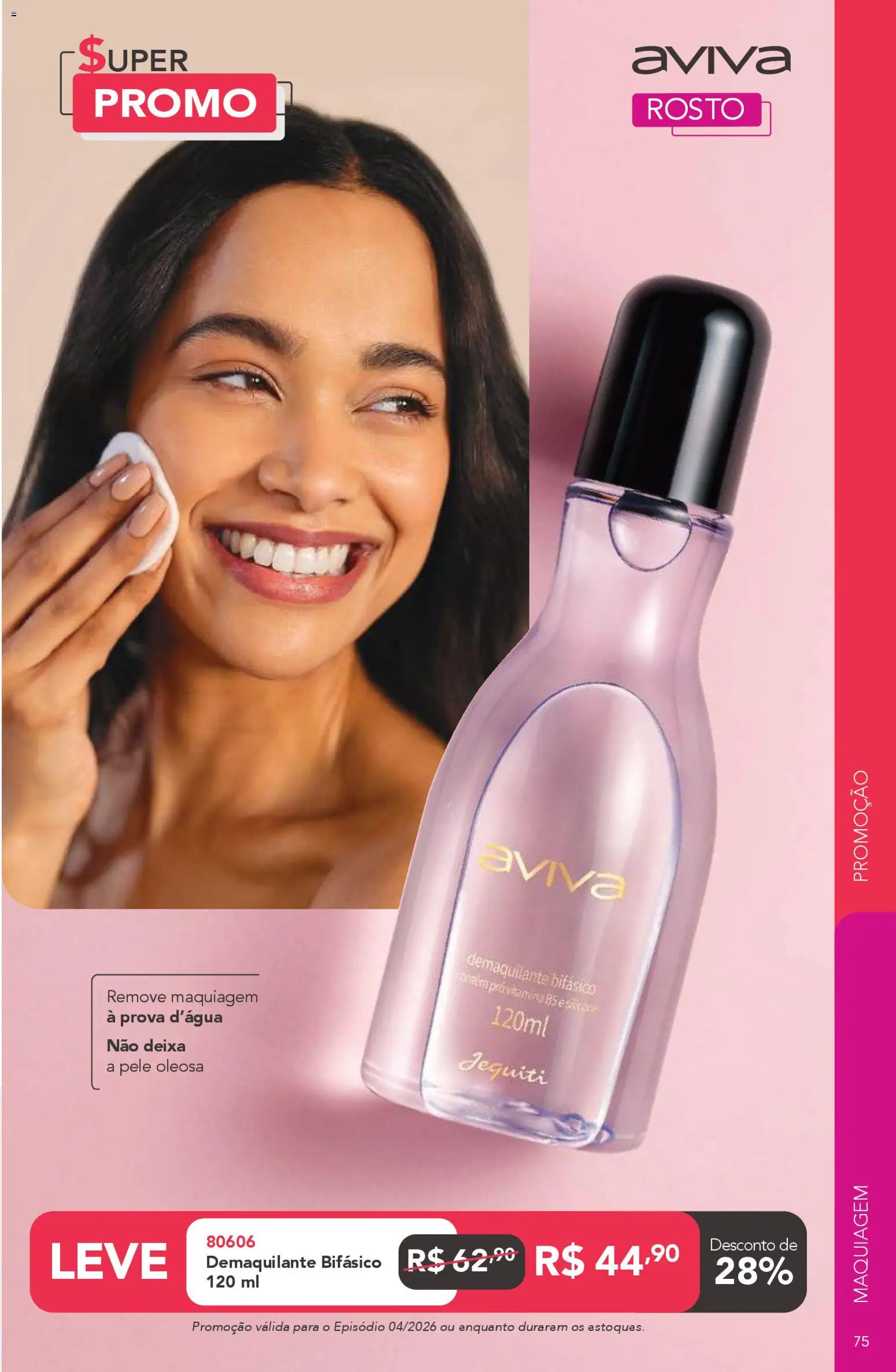 Jequiti Folheto - válido de 06.03.2026 | Página: 75 | Produtos: Maquiagem, Demaquilante