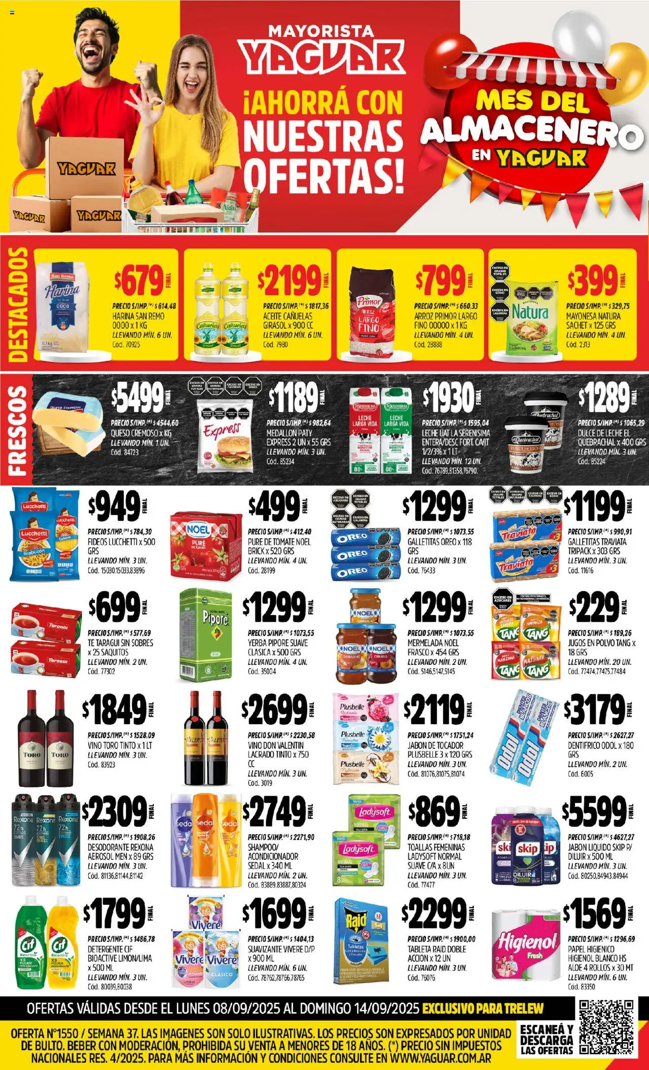Yaguar - Trelew │ válido desde el 08.09.2025 | Página: 1 | Productos: Polvo, Detergente, Pure de Tomate, Mermelada