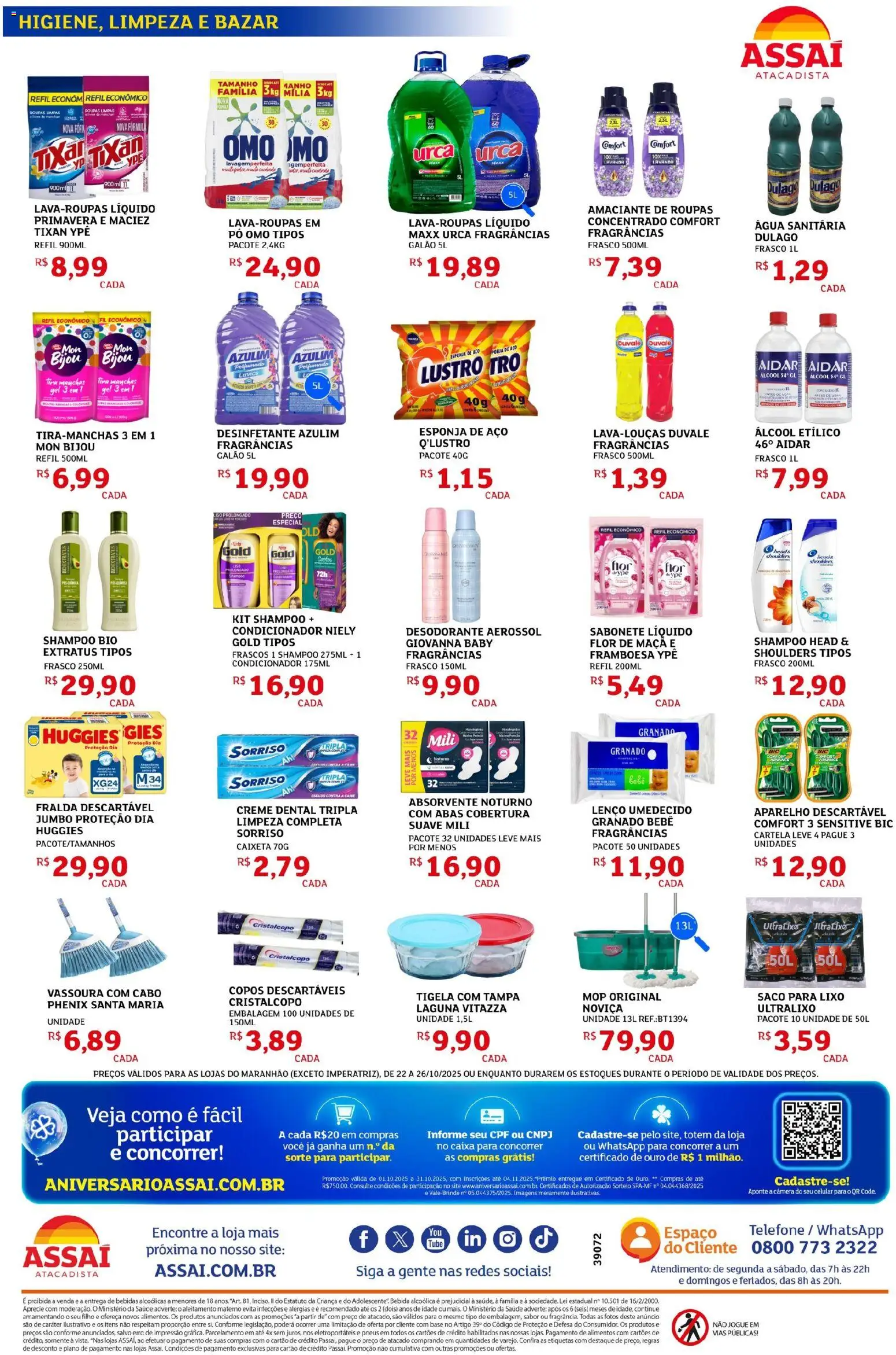 Assaí Atacadista Folheto - válido de 22.10.2025 | Página: 4 | Produtos: Condicionador, Copos, Creme dental, Câmera