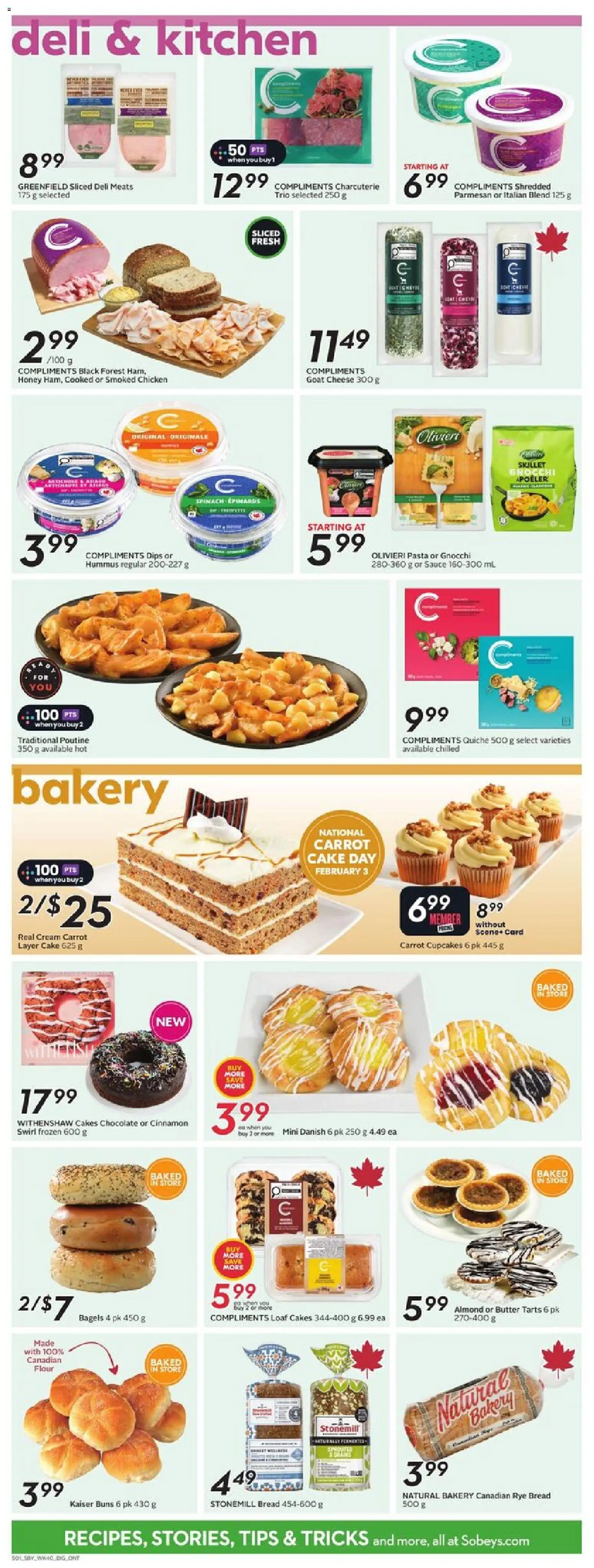 Sobeys flyer valid from 29.01.2026 | Page: 9 | Products: Carrot, Cream, Bakery, Butter