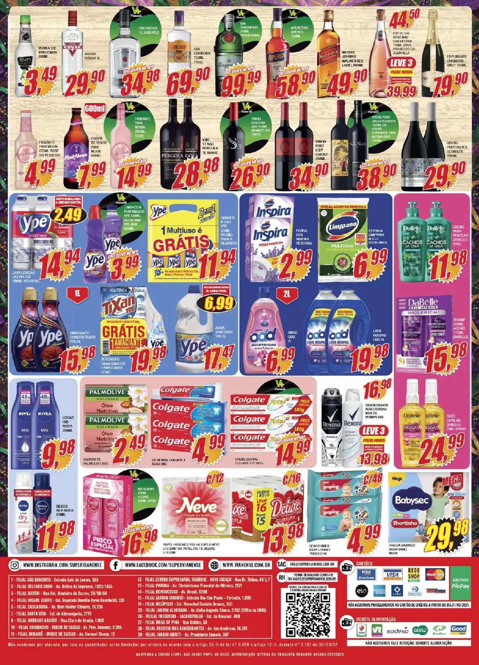 Vianense Folheto - válido de 13.02.2026 | Página: 4 | Produtos: Lenço, Sabonete, Rexona, Papel higiênico